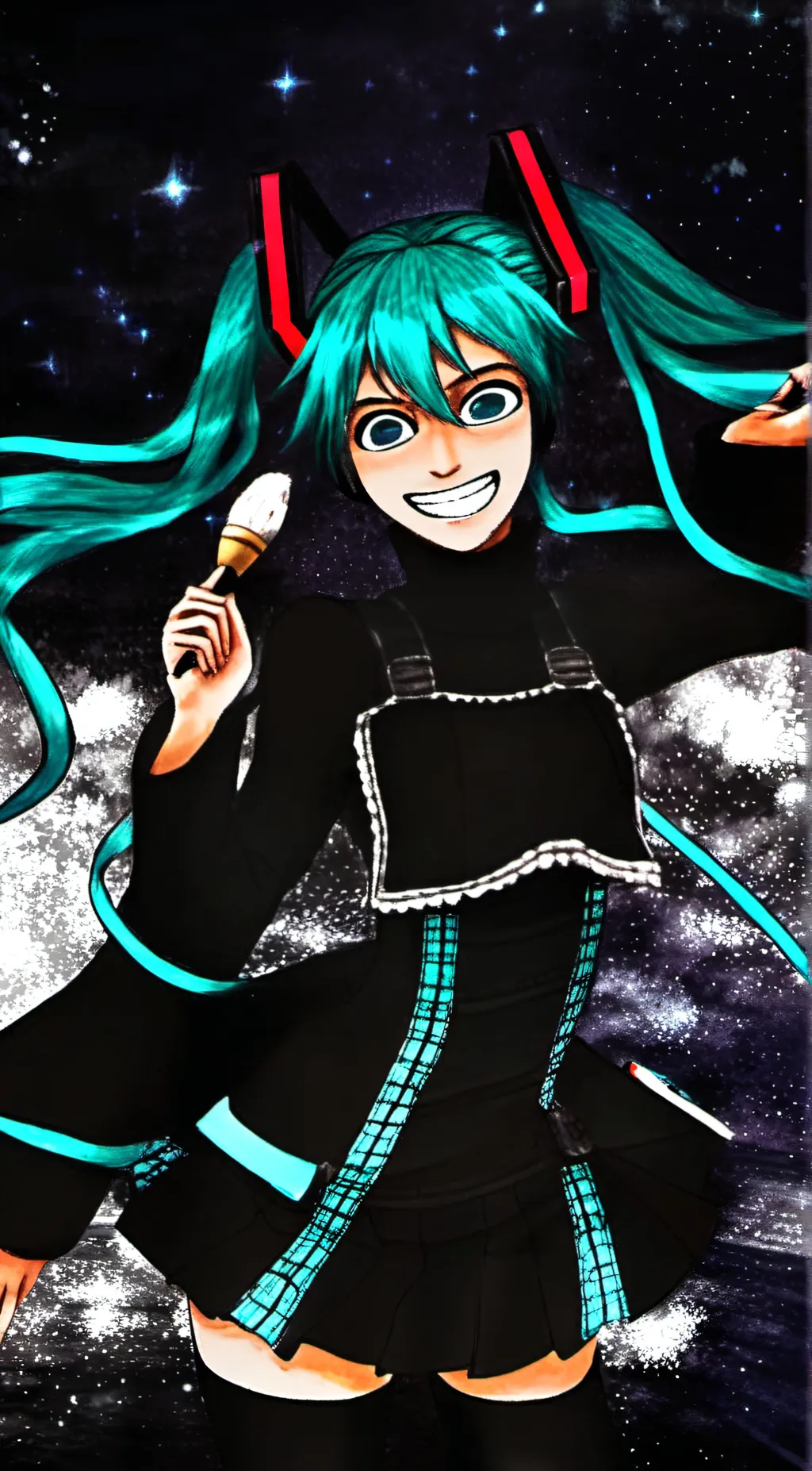 ai character: Miku concert Mha  background