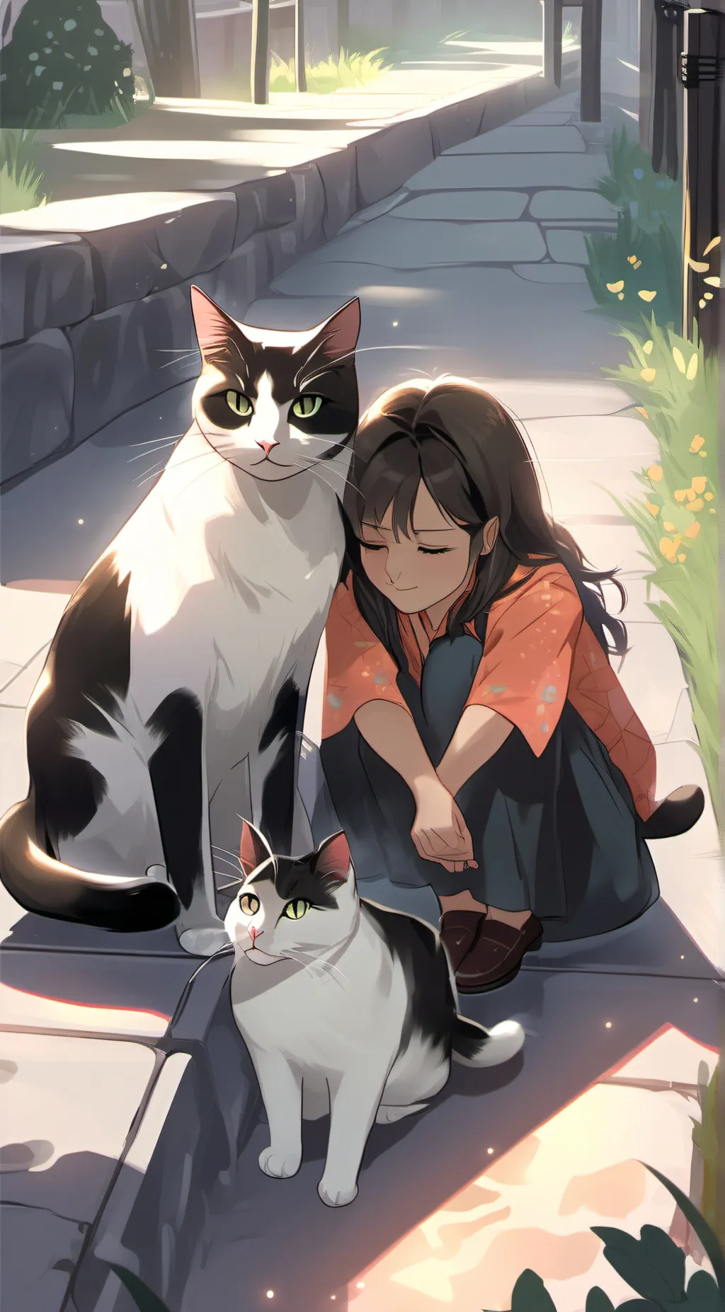 ai character: Your cat and mom background