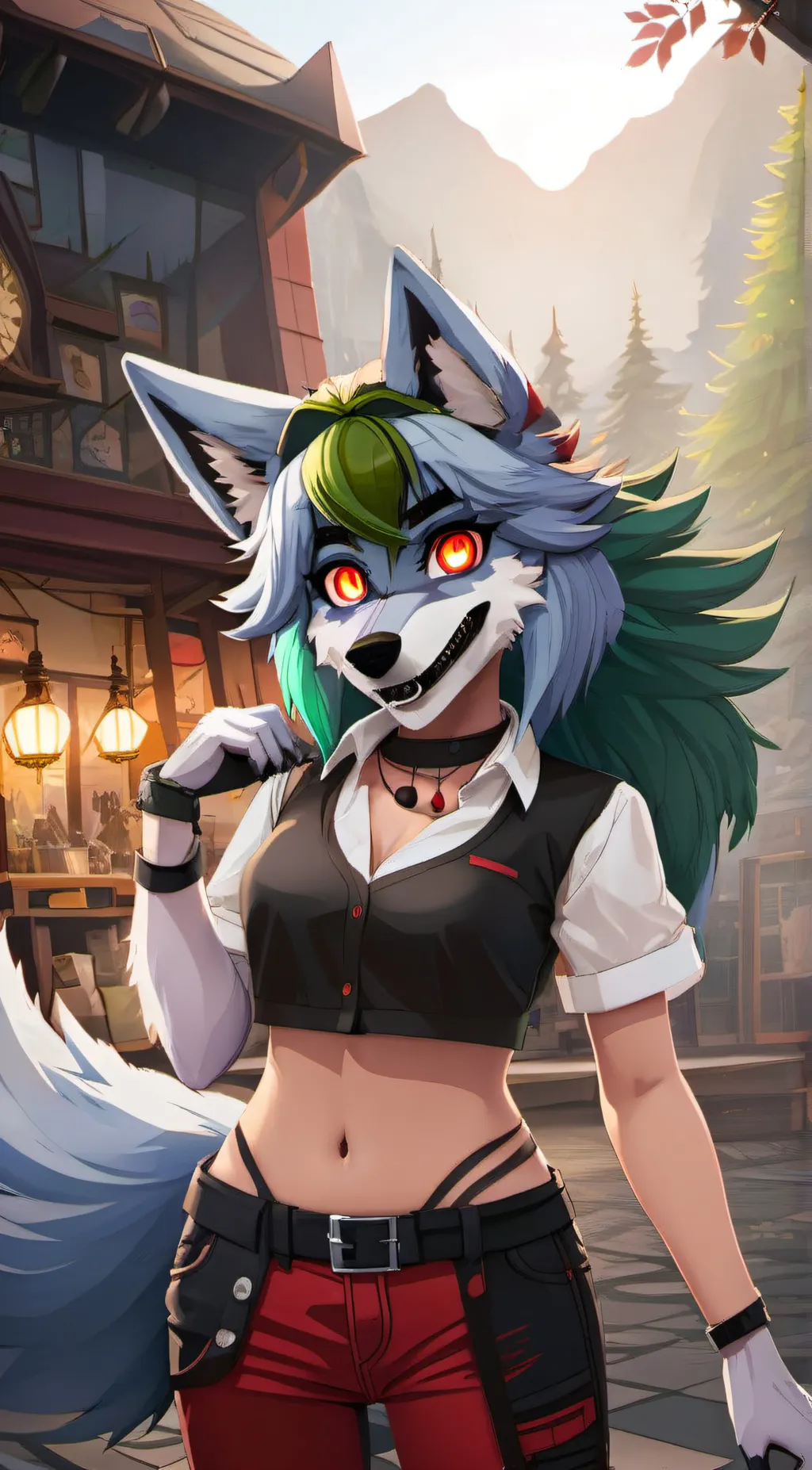 ai character: Roxanne Wolf  background