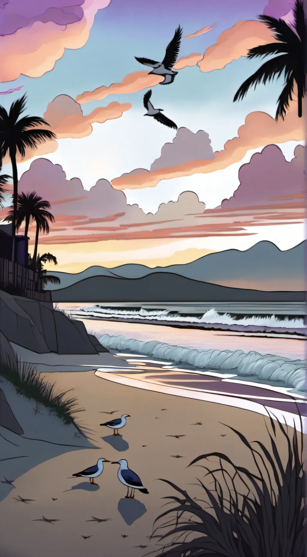 ai character: Sunrise background