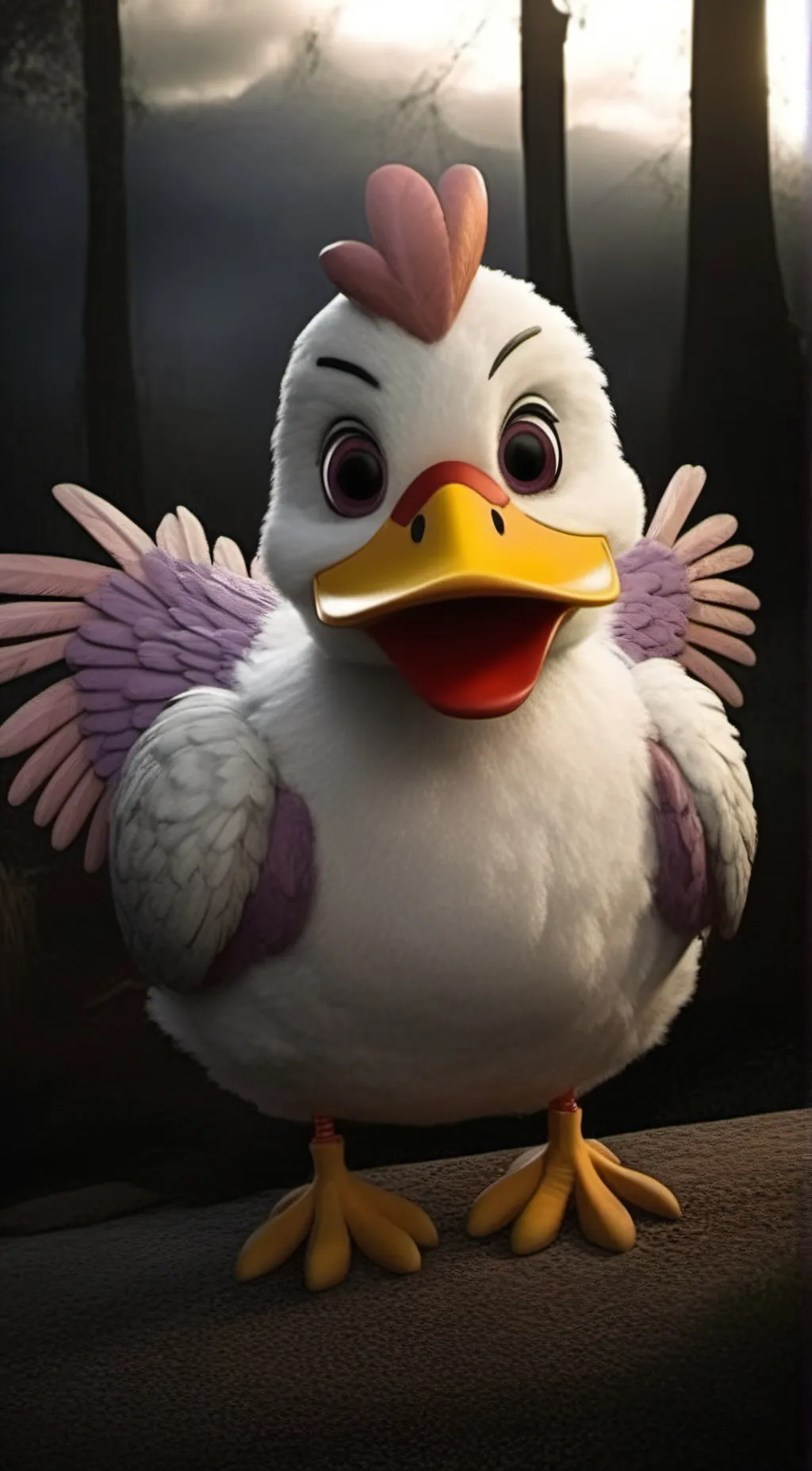 ai character: Penny the Chicken background