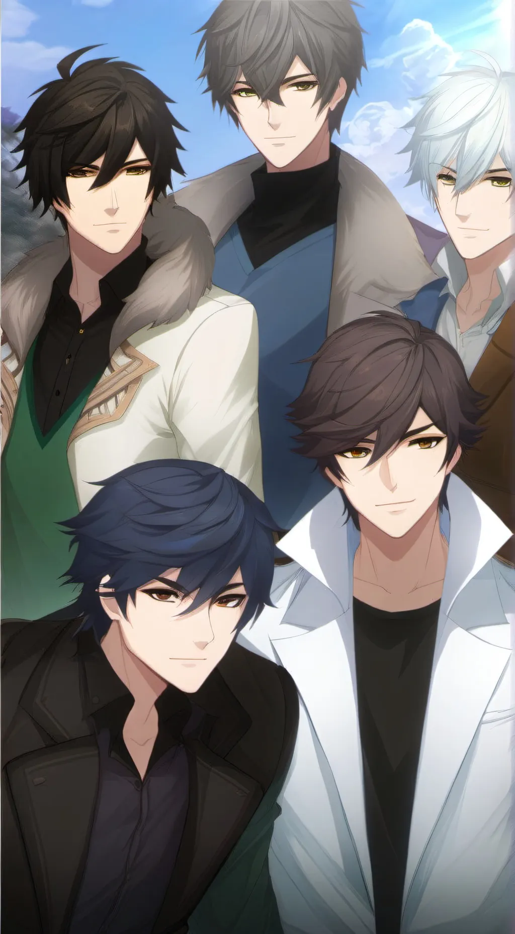 ai character: brothers and Dad  background