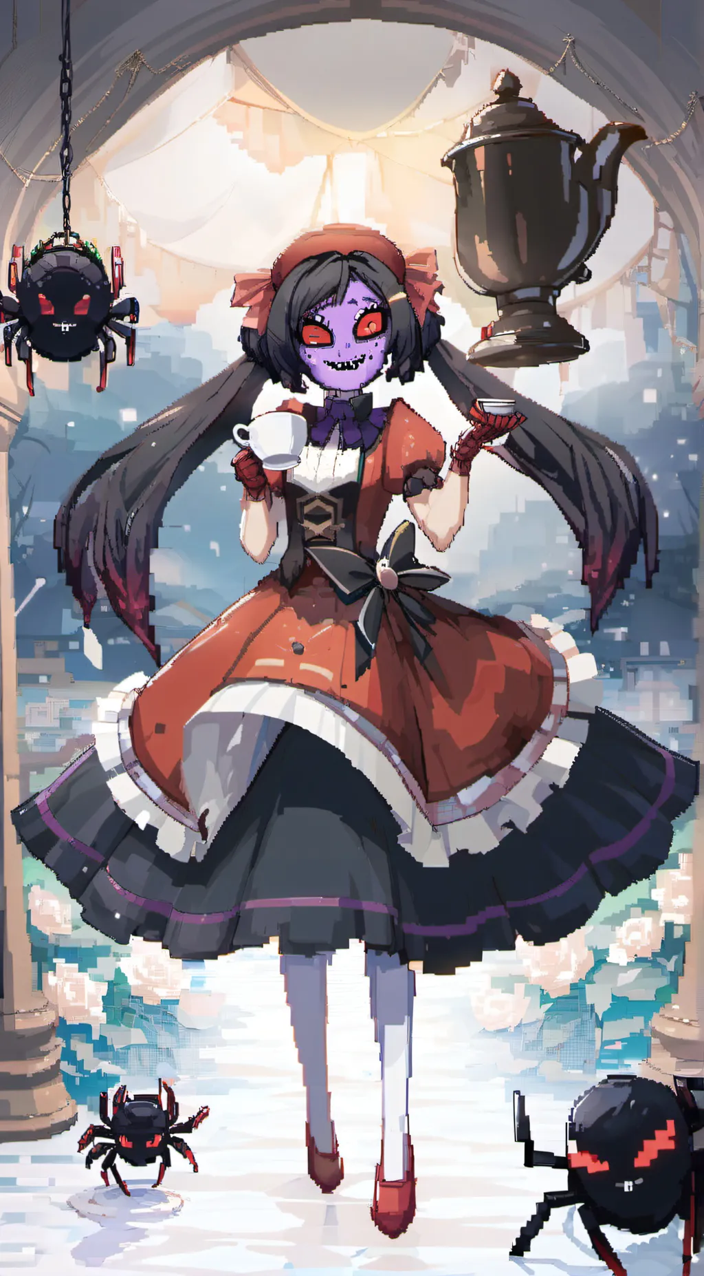 ai character: Muffet background