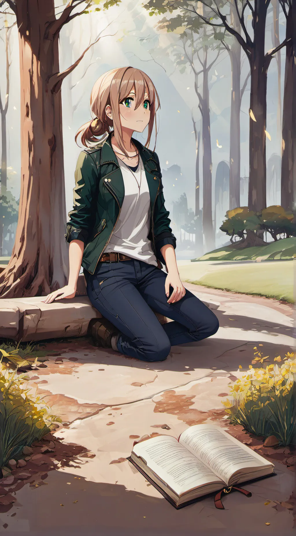 ai character: Amethyst crystal  background