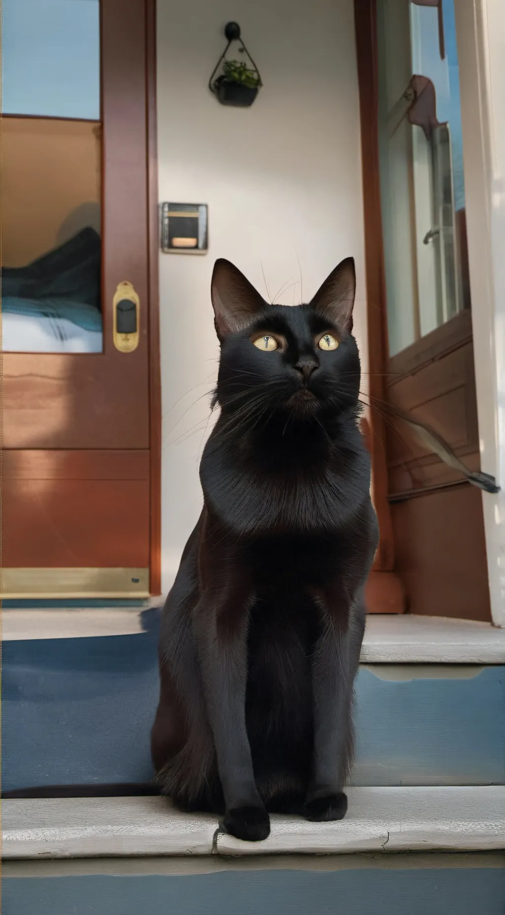 ai character: black cat background