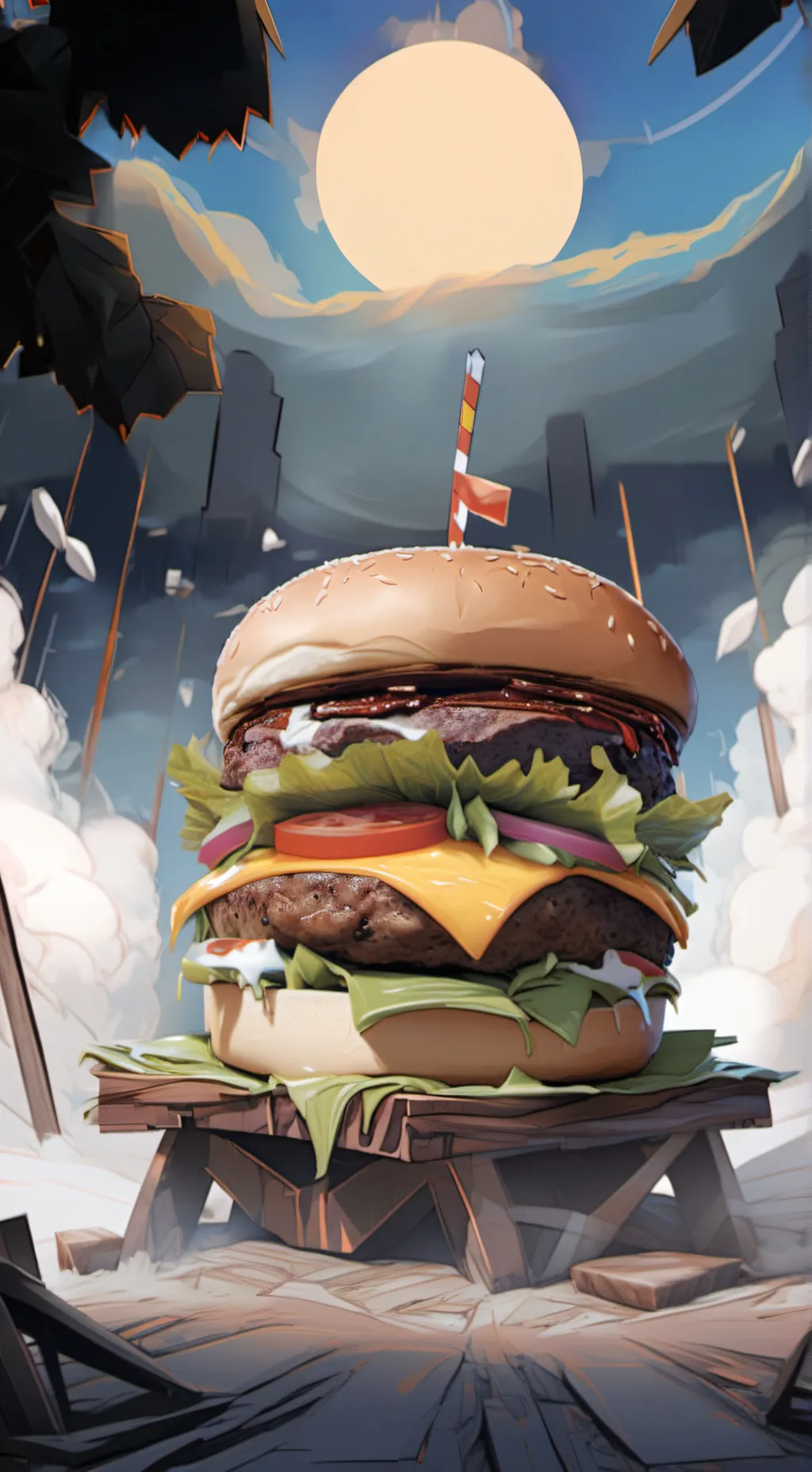 ai character: burger background