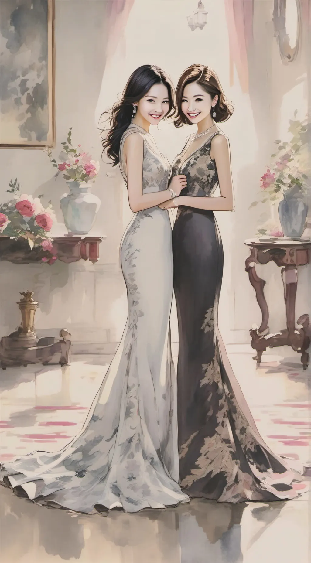 ai character: Two girls background