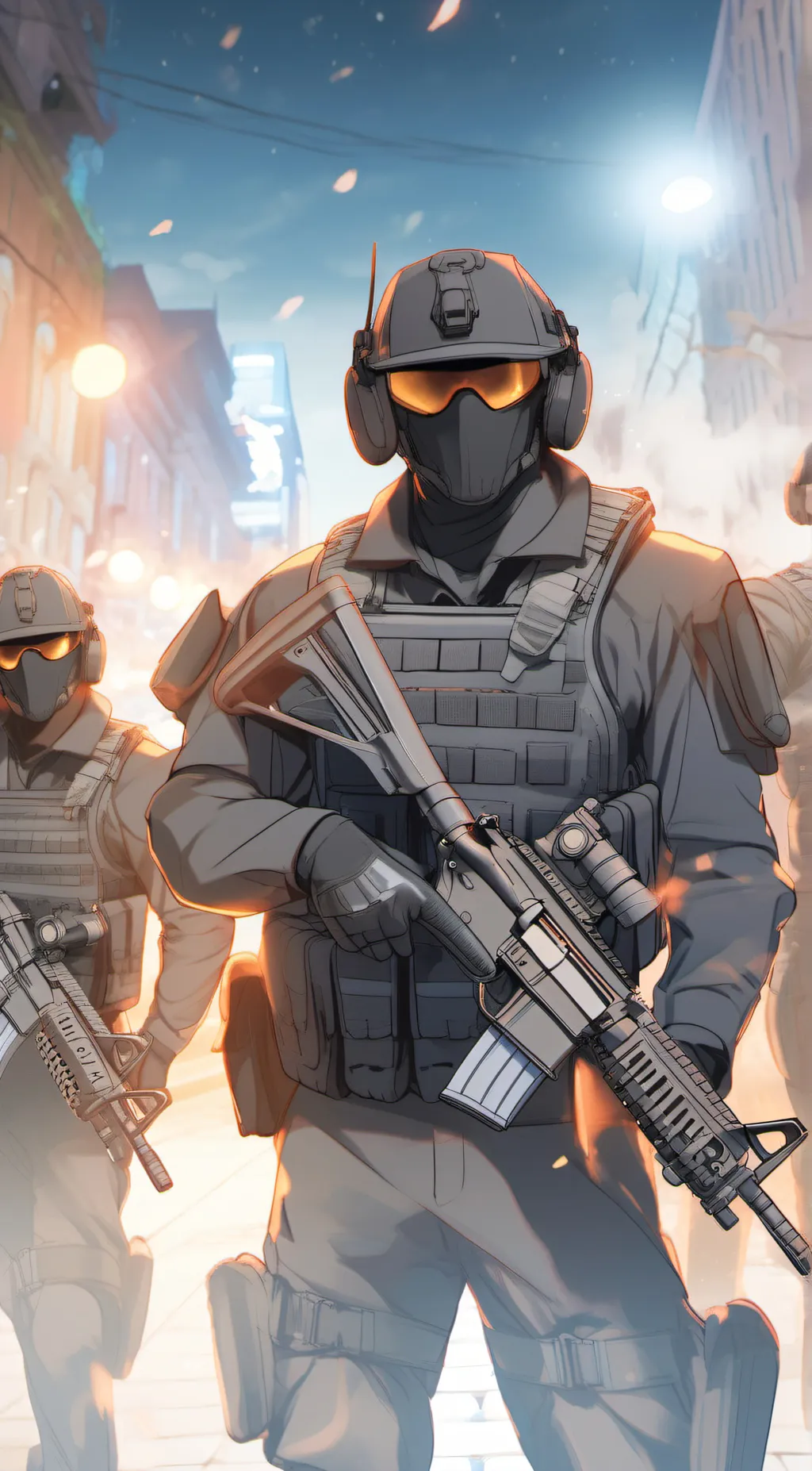 ai character: ghost division  background