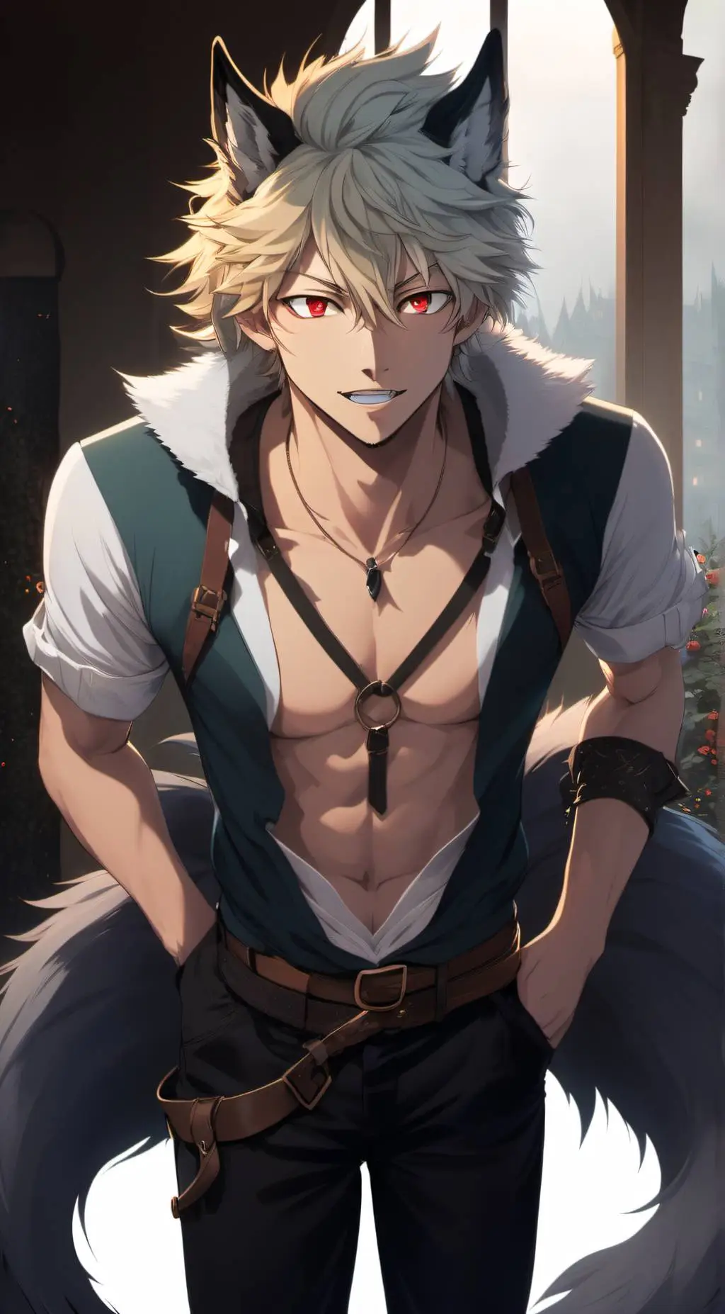 ai character: Katsuki Bakugo  background