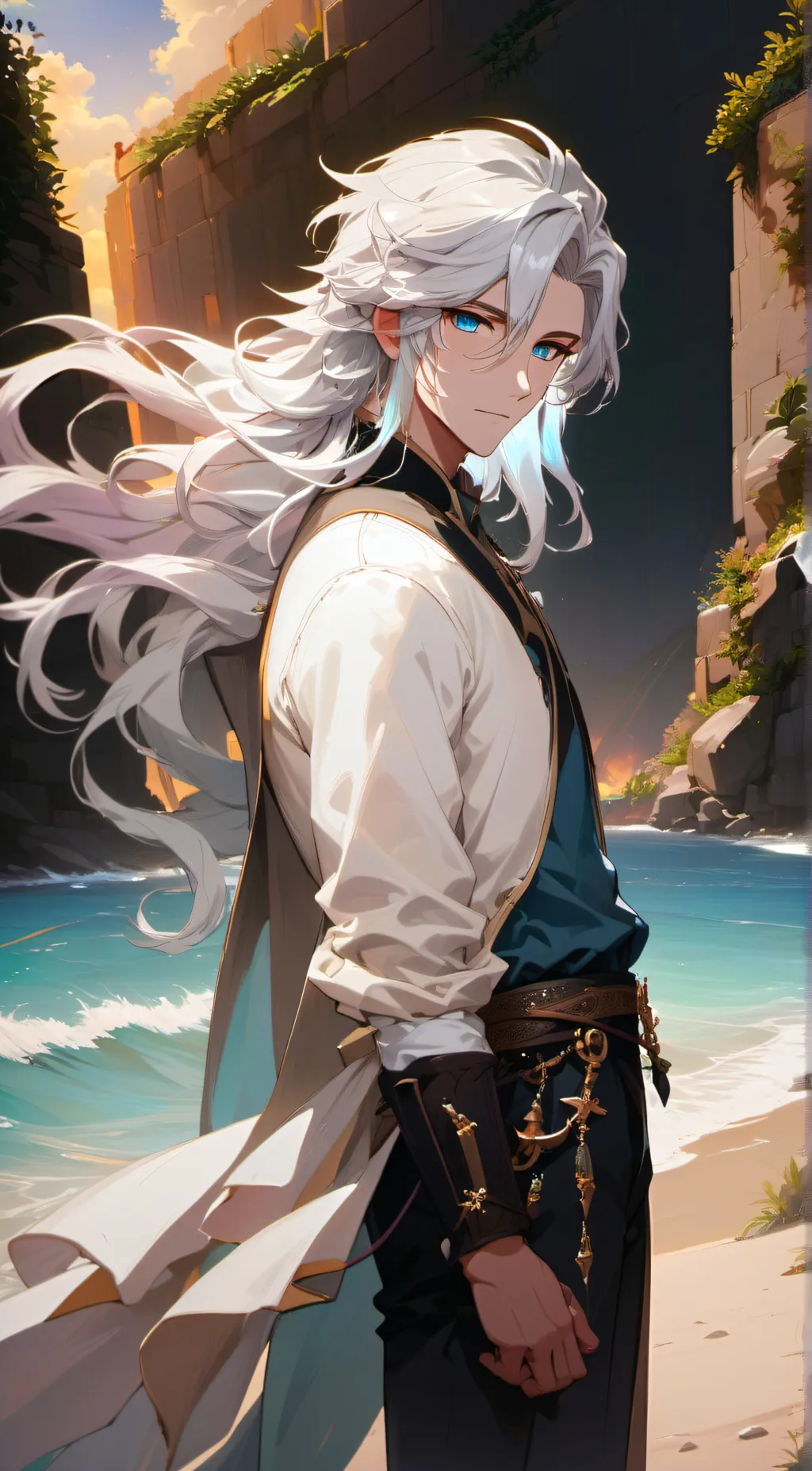 ai character: Fenrir white background