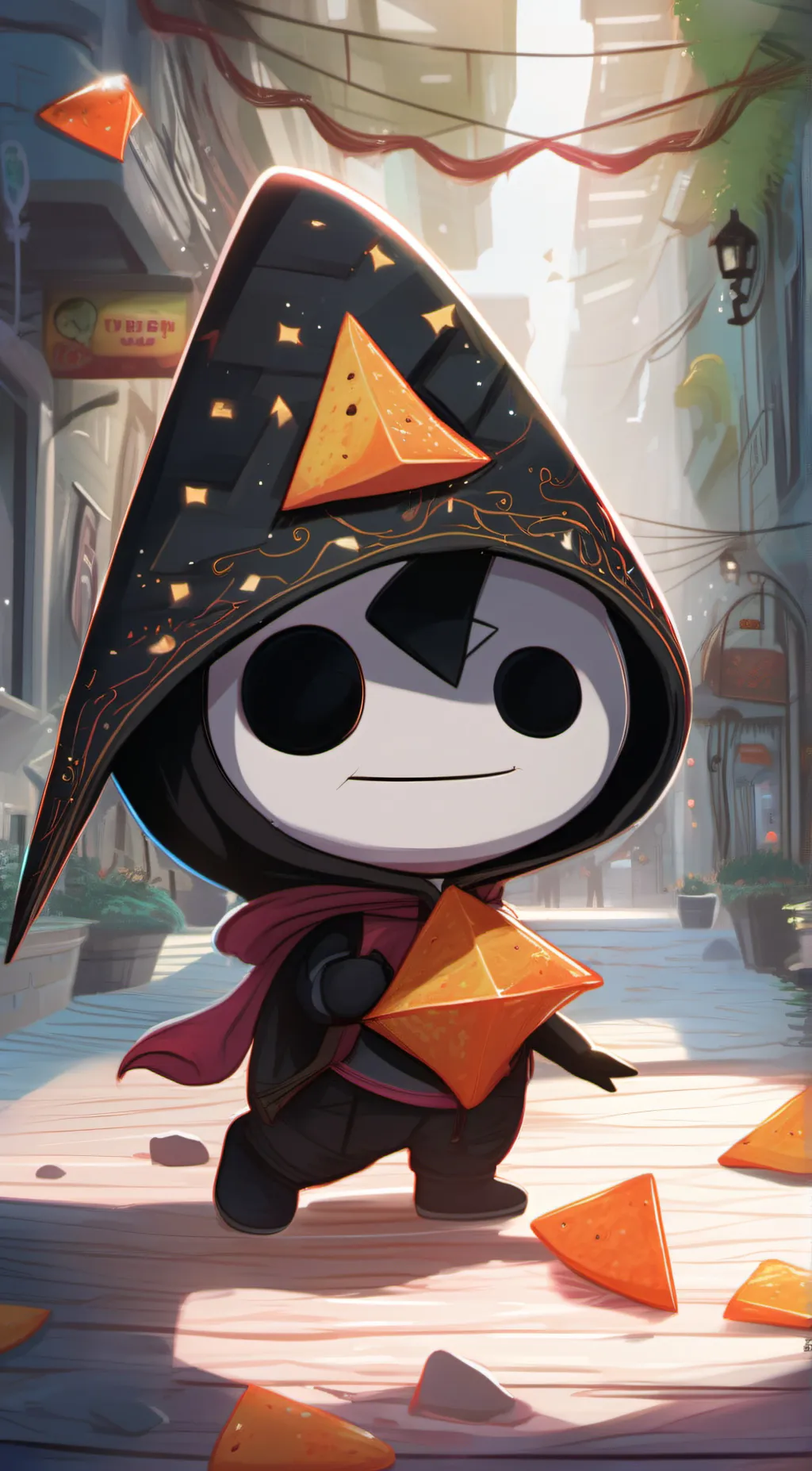 ai character: Dorito bendy background