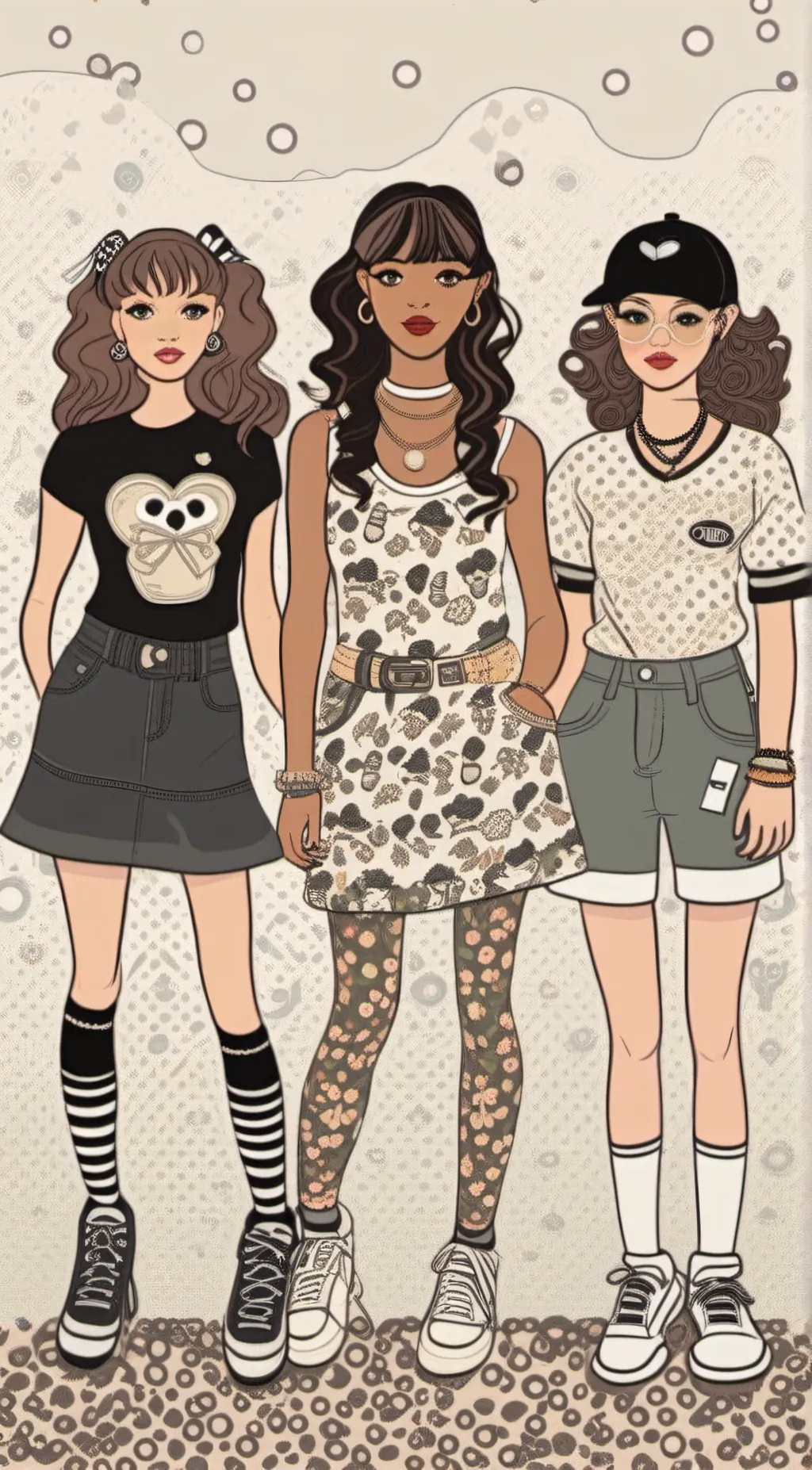 ai character: Anna,Bella,Layla background