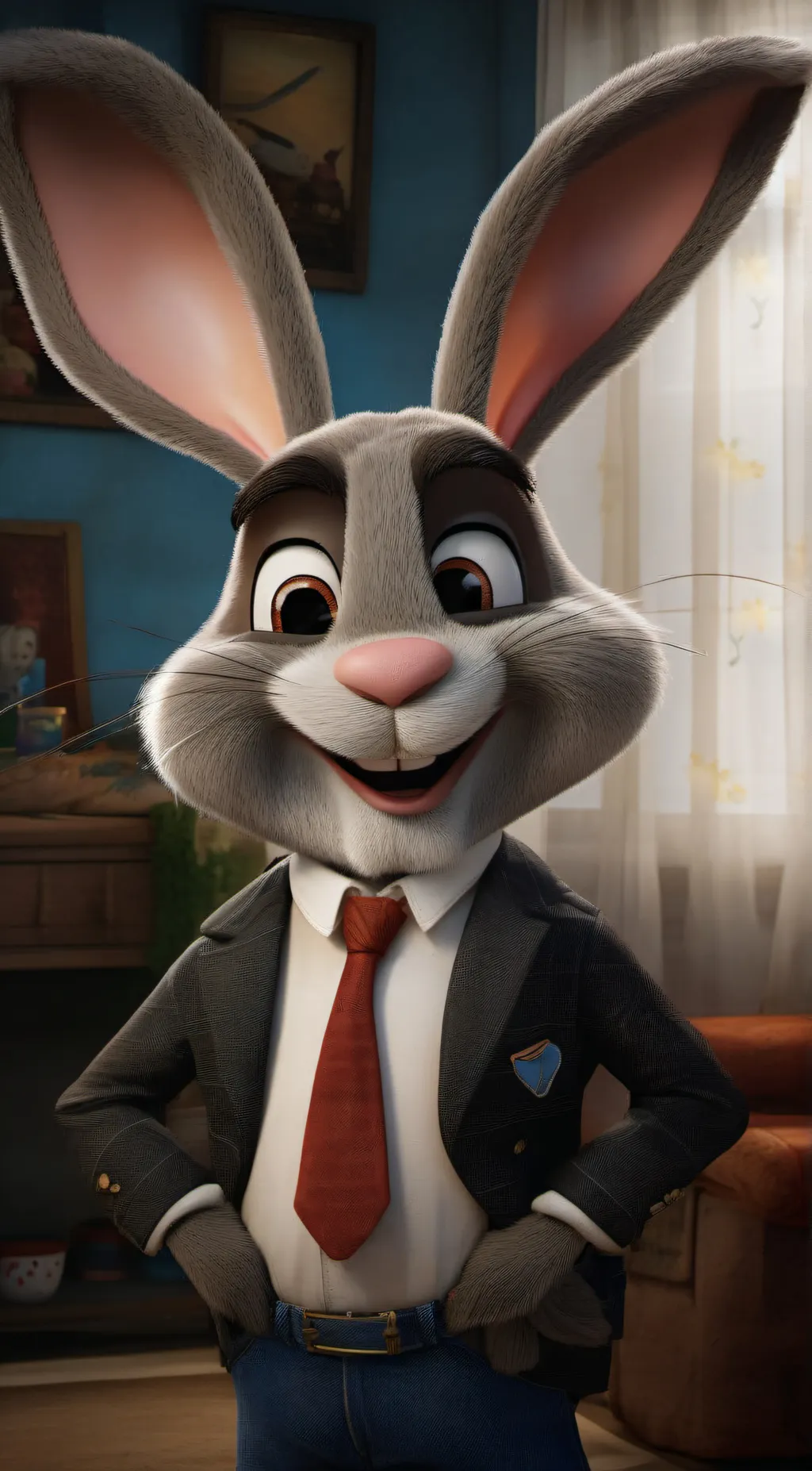 ai character: bugs bunny brother background