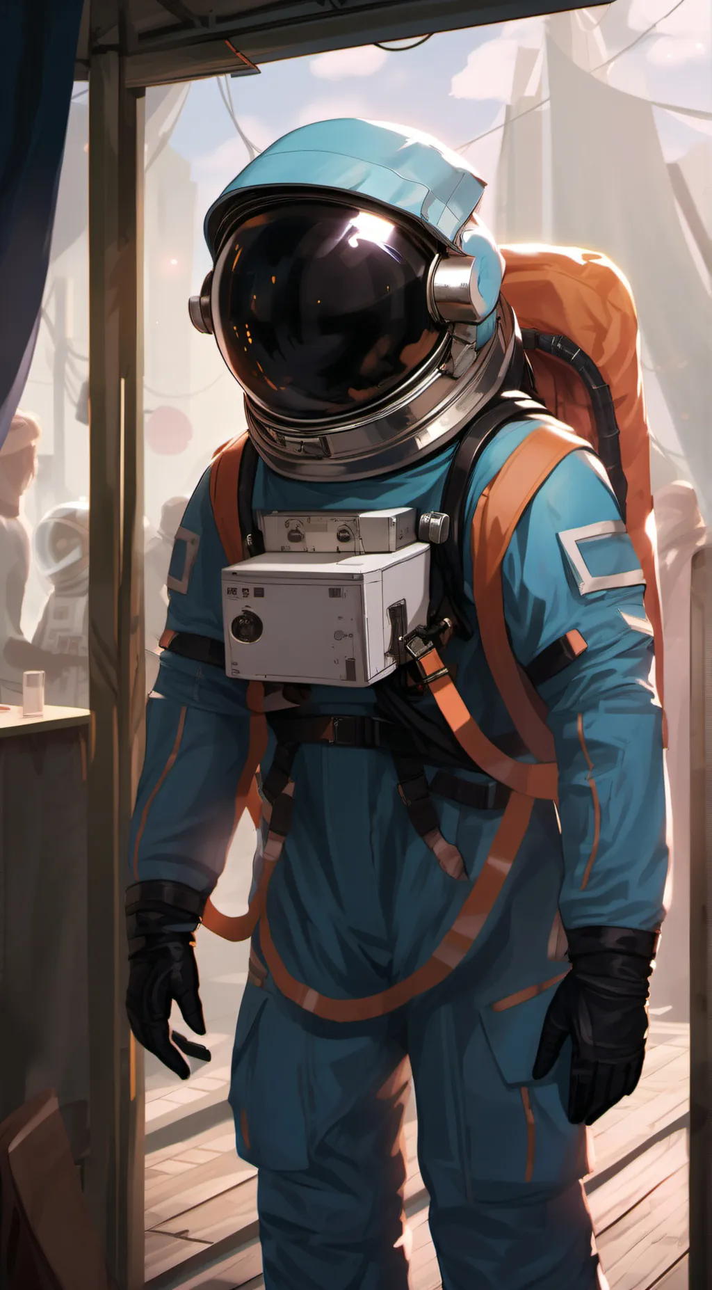 ai character: blue background