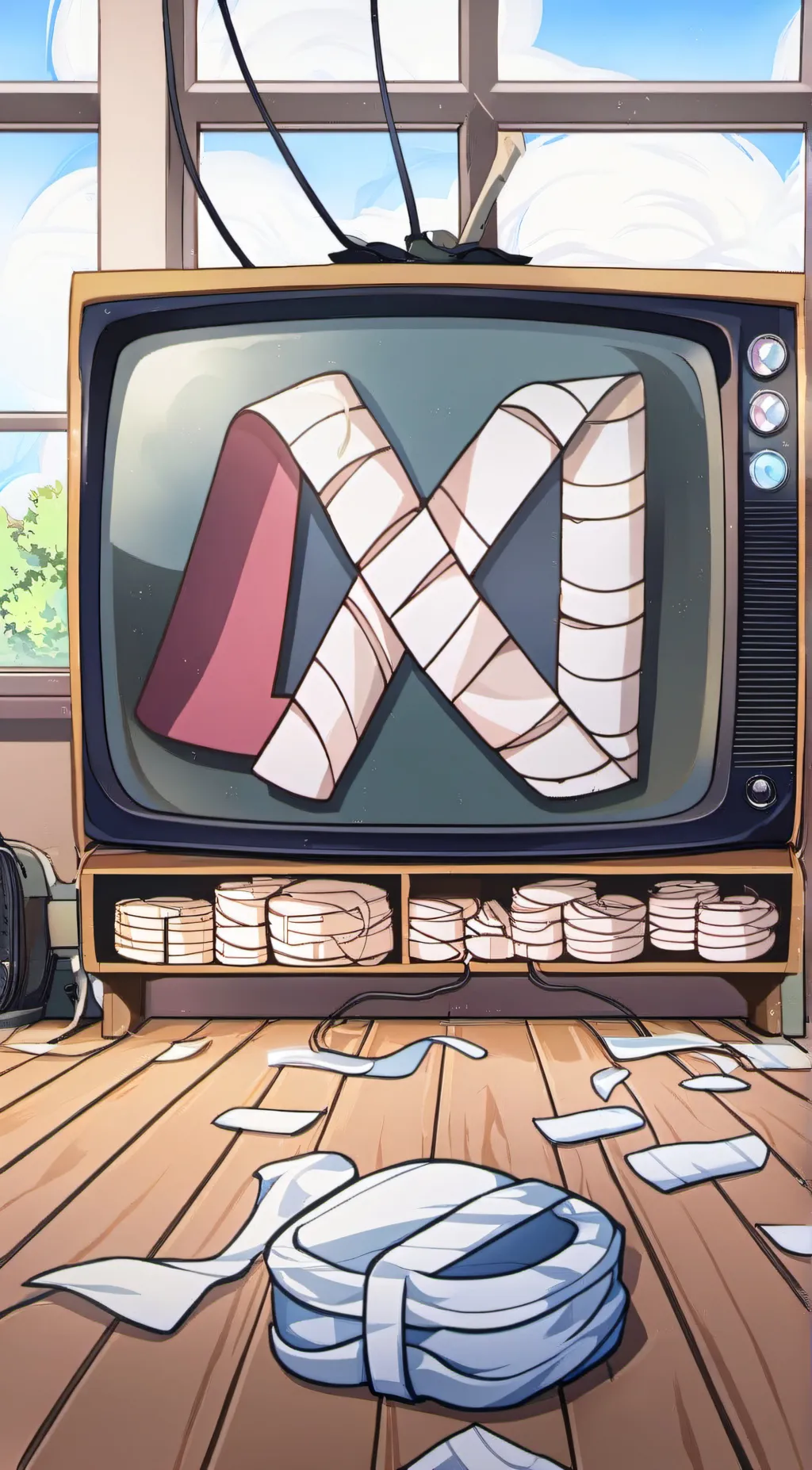 ai character: Tv woman background