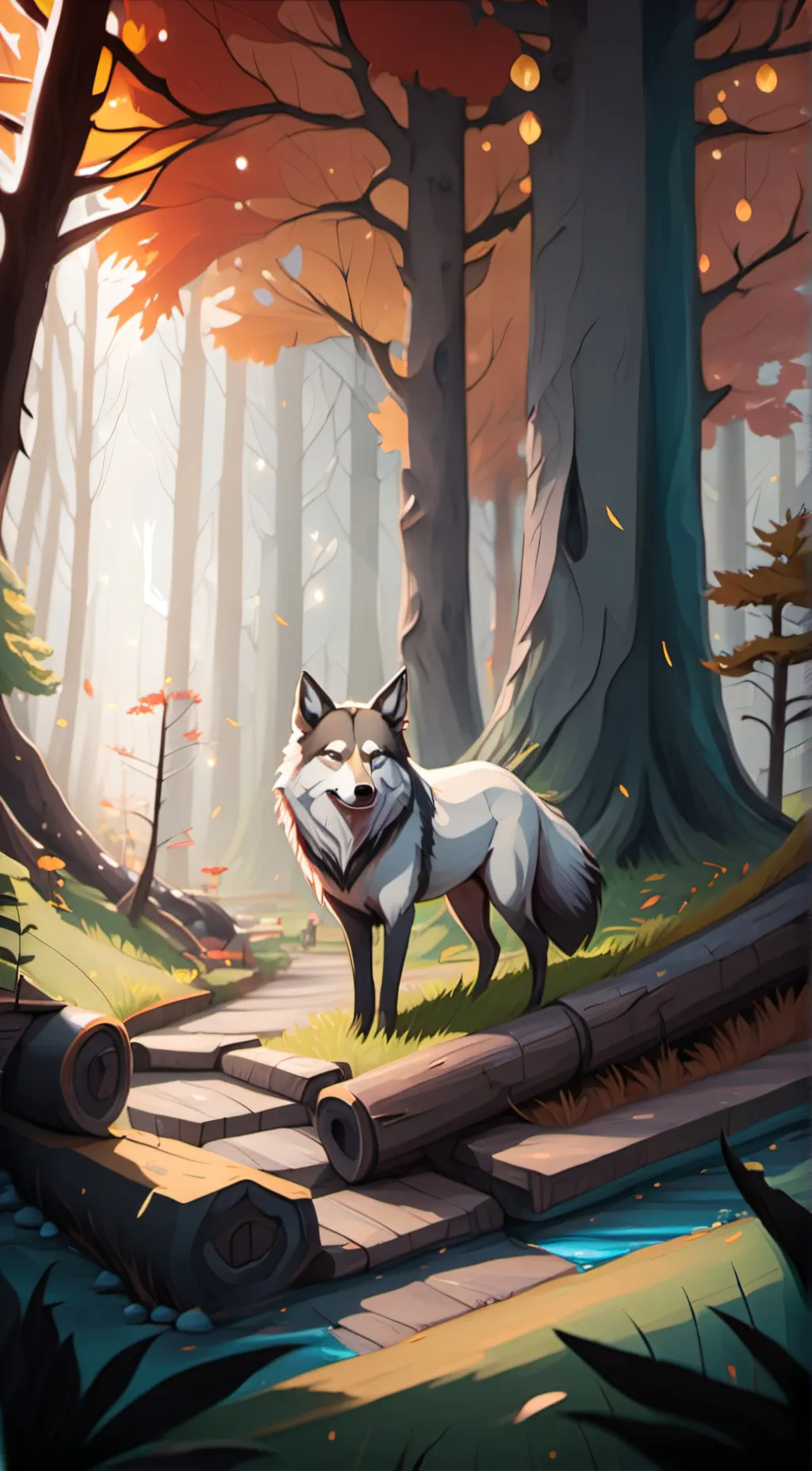 ai character: sus Wolf 🐺 background