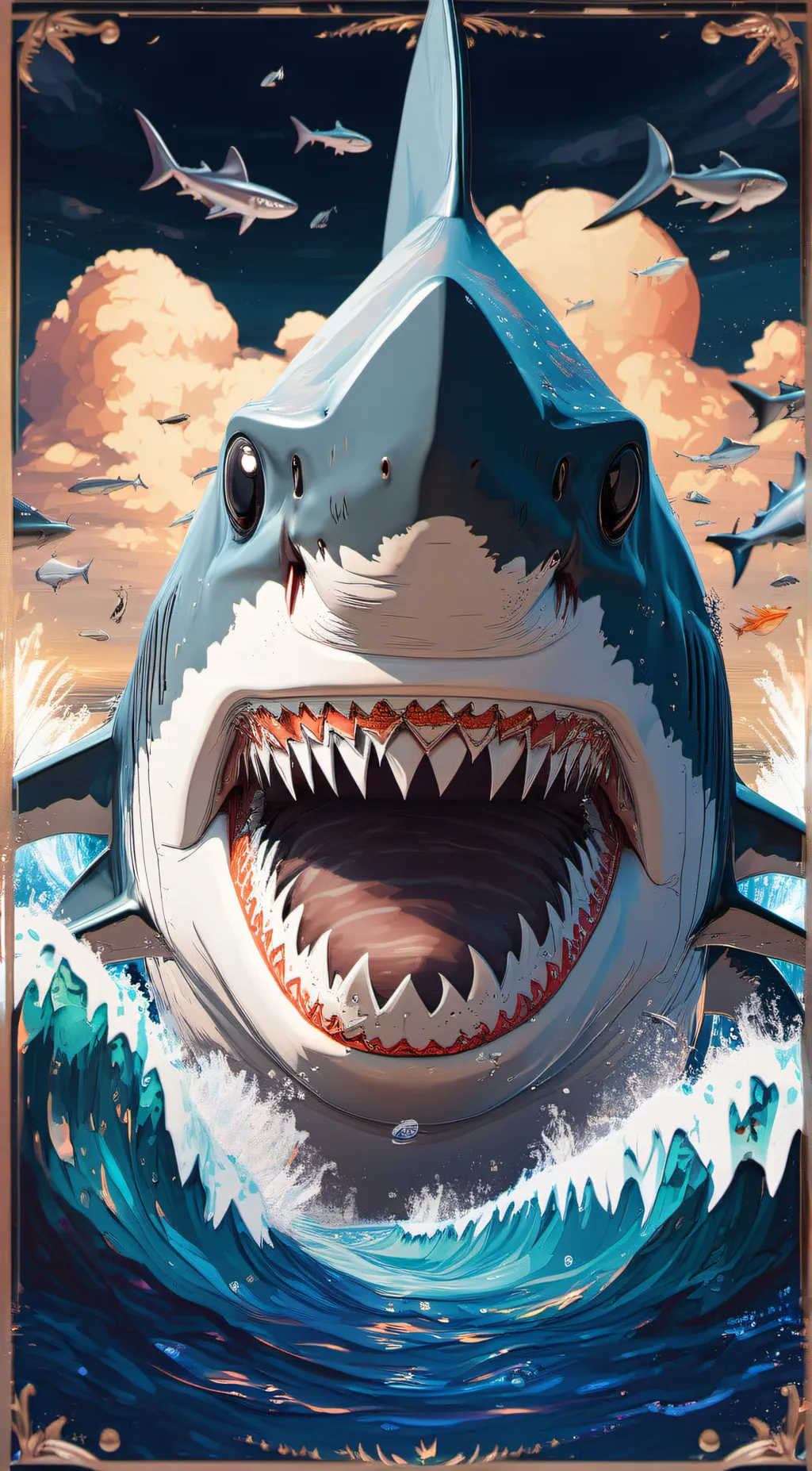ai character: talking shark background