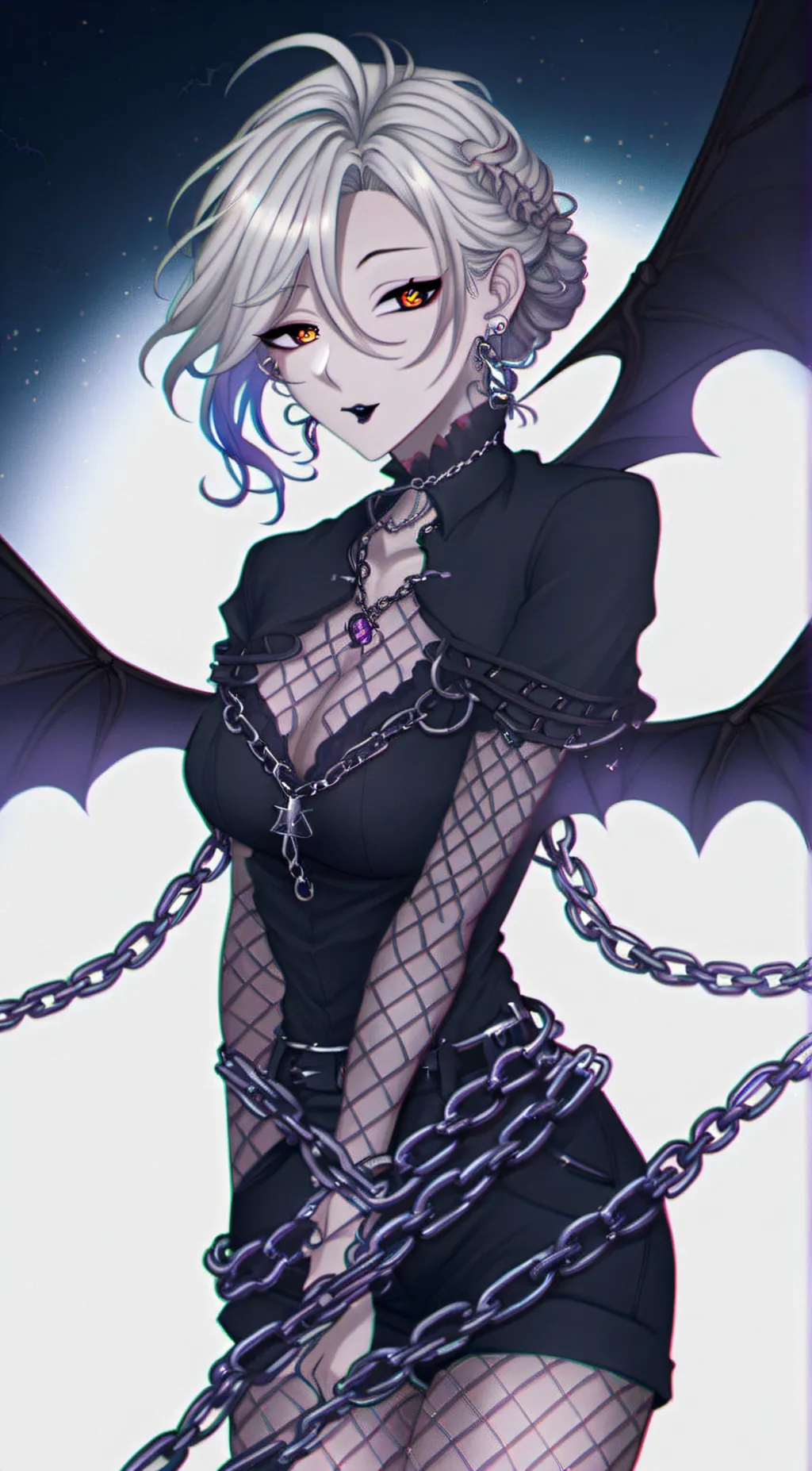 ai character: Silver background