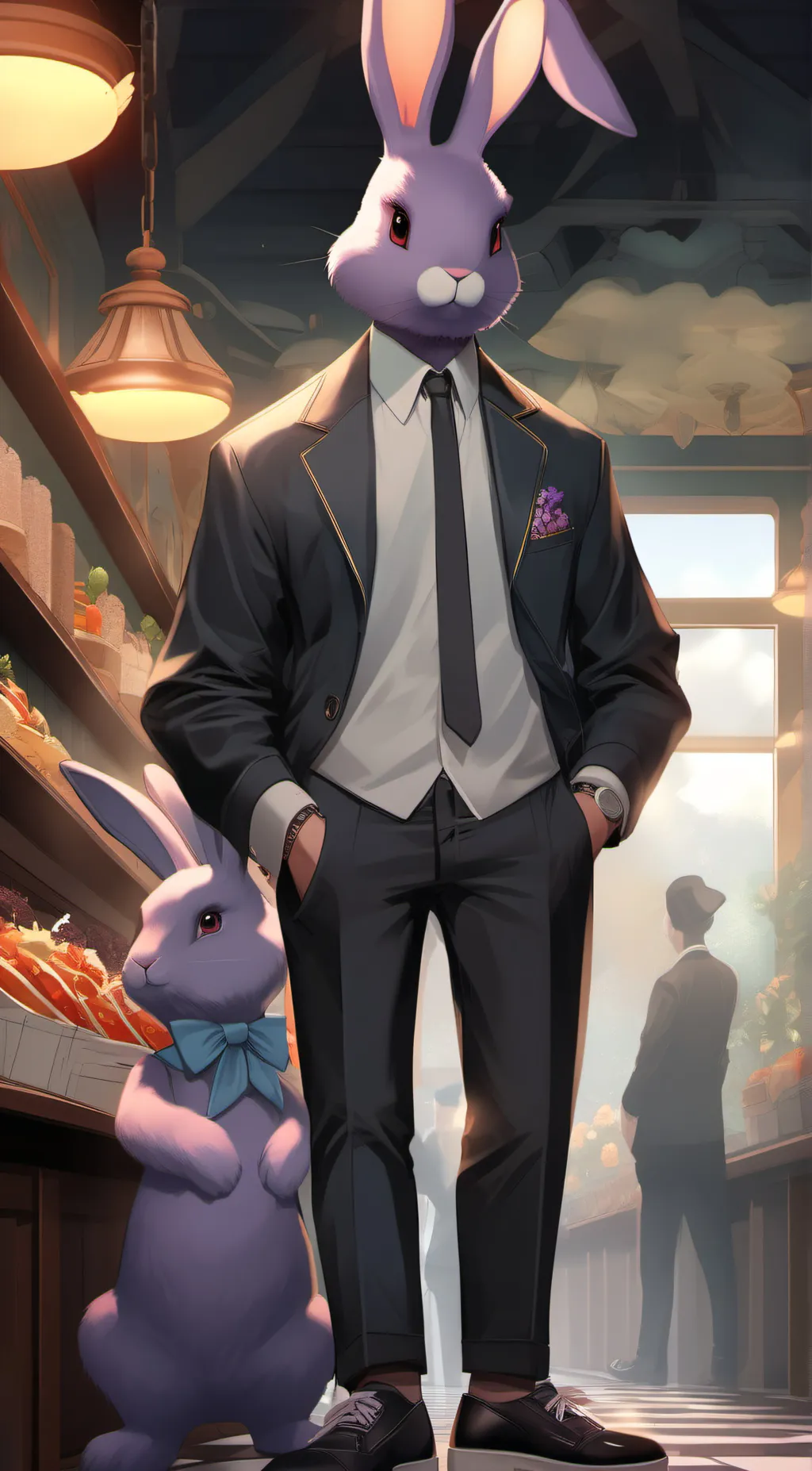 ai character: Jax~💜🐰 background