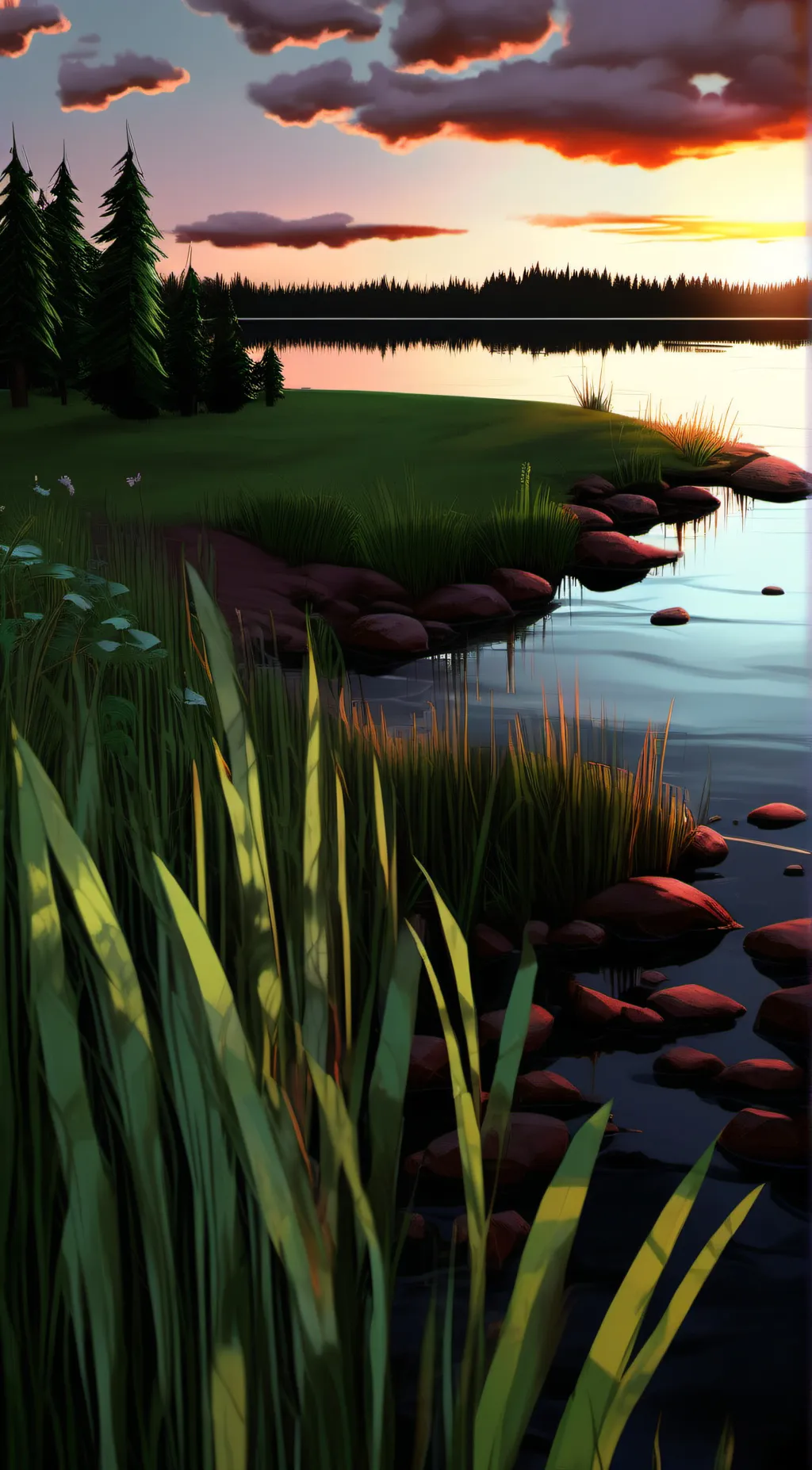 ai character: real grass background