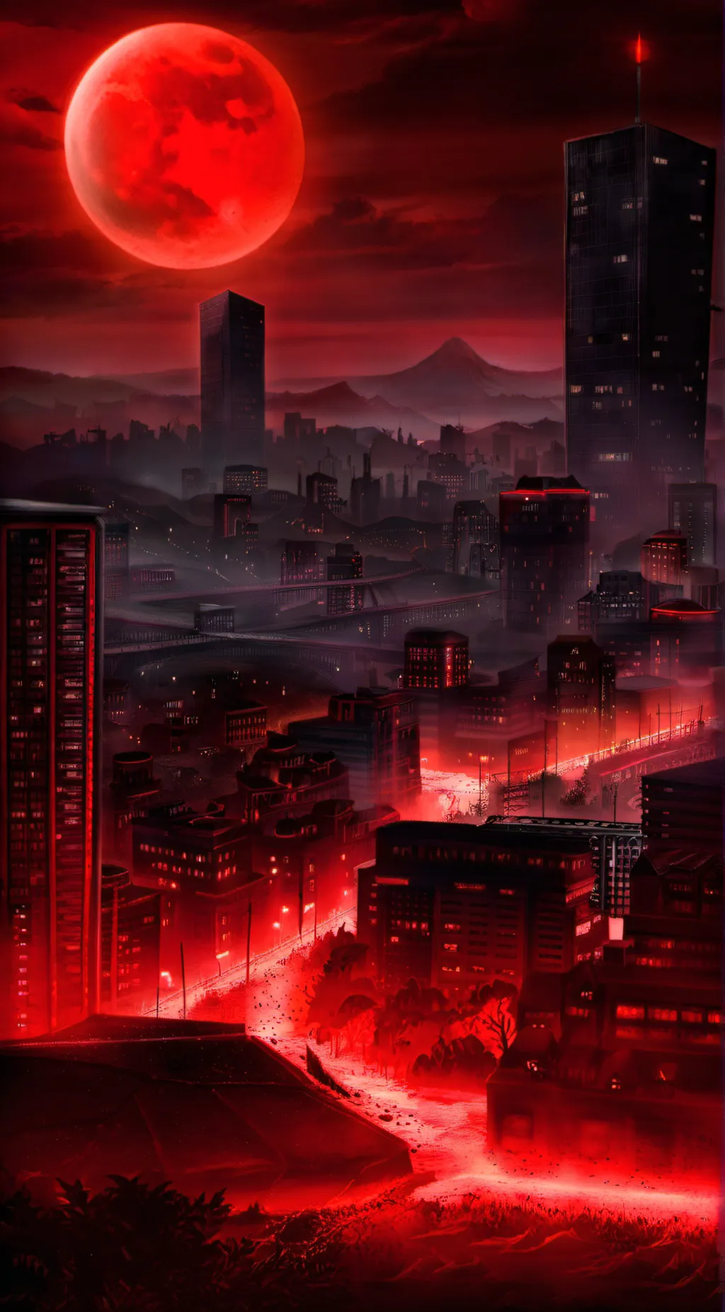 ai character: the red lunar  background