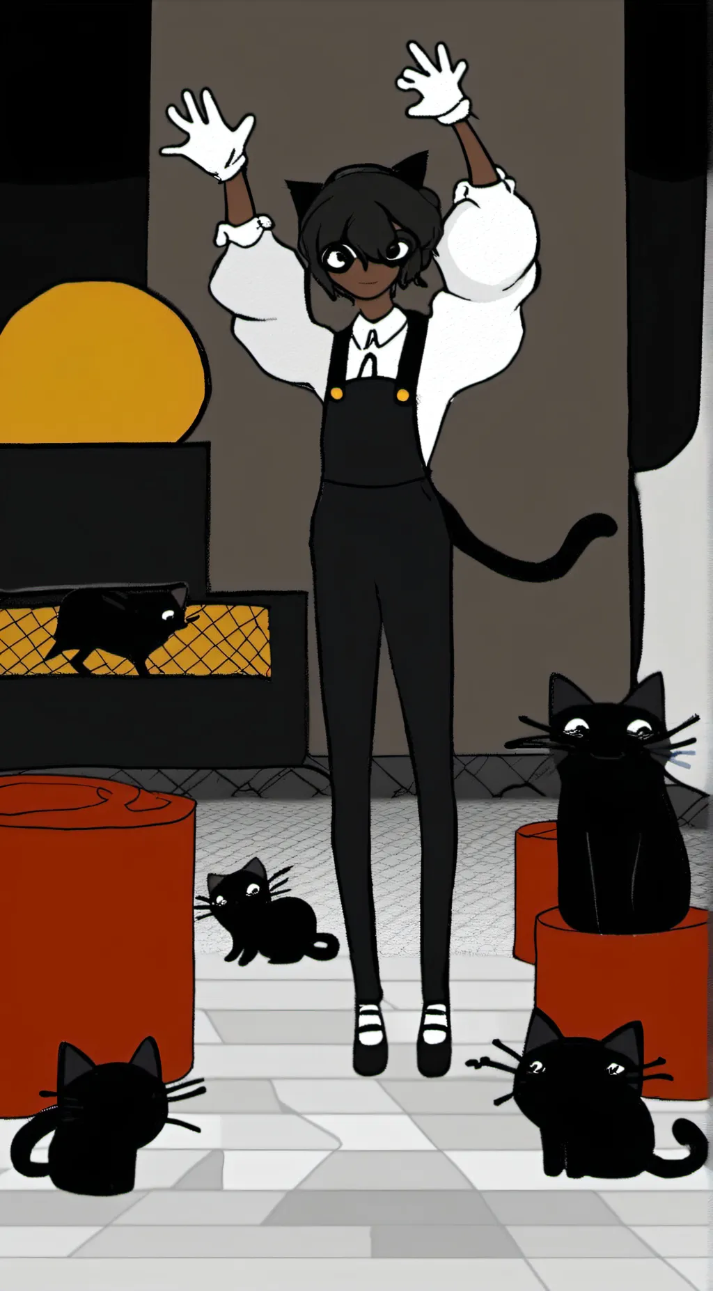 ai character: Cartoon cat background