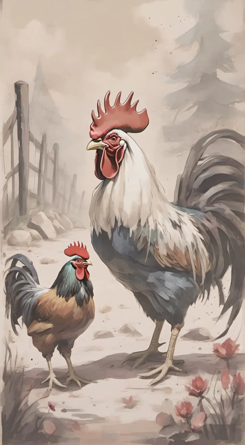 ai character: Rick the rooster  background