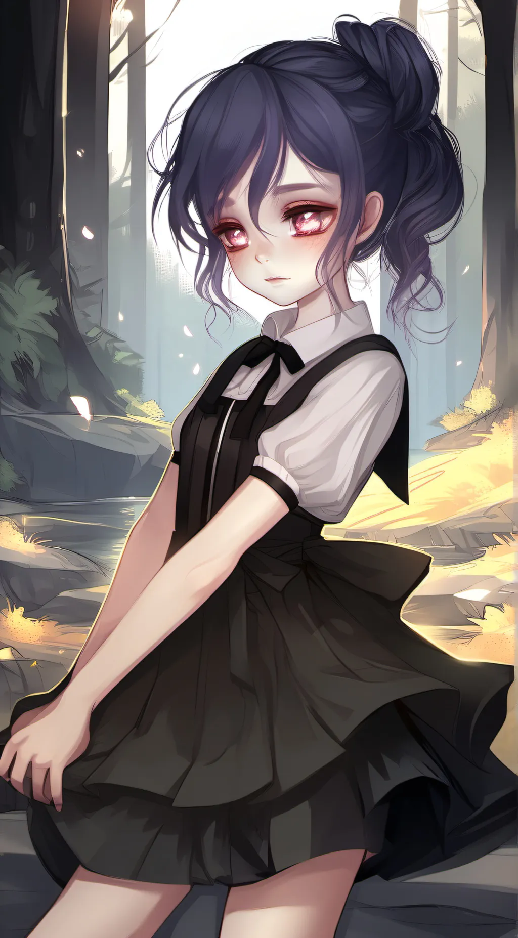 ai character: Violet background