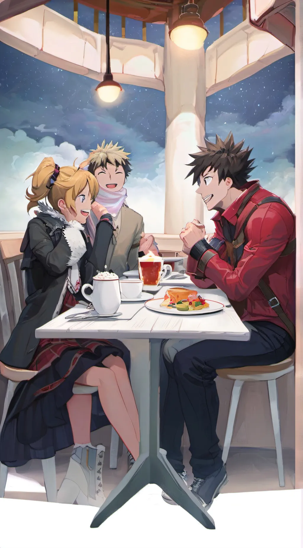 ai character: Ochaco,bakugo,deku background