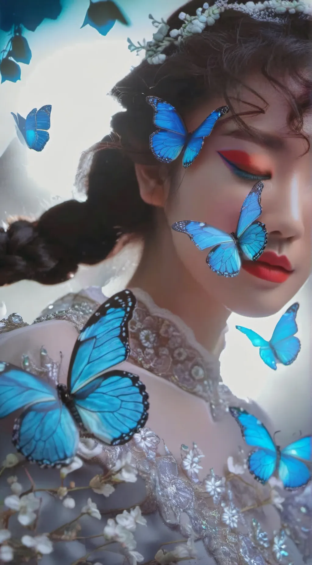 ai character: Violet background