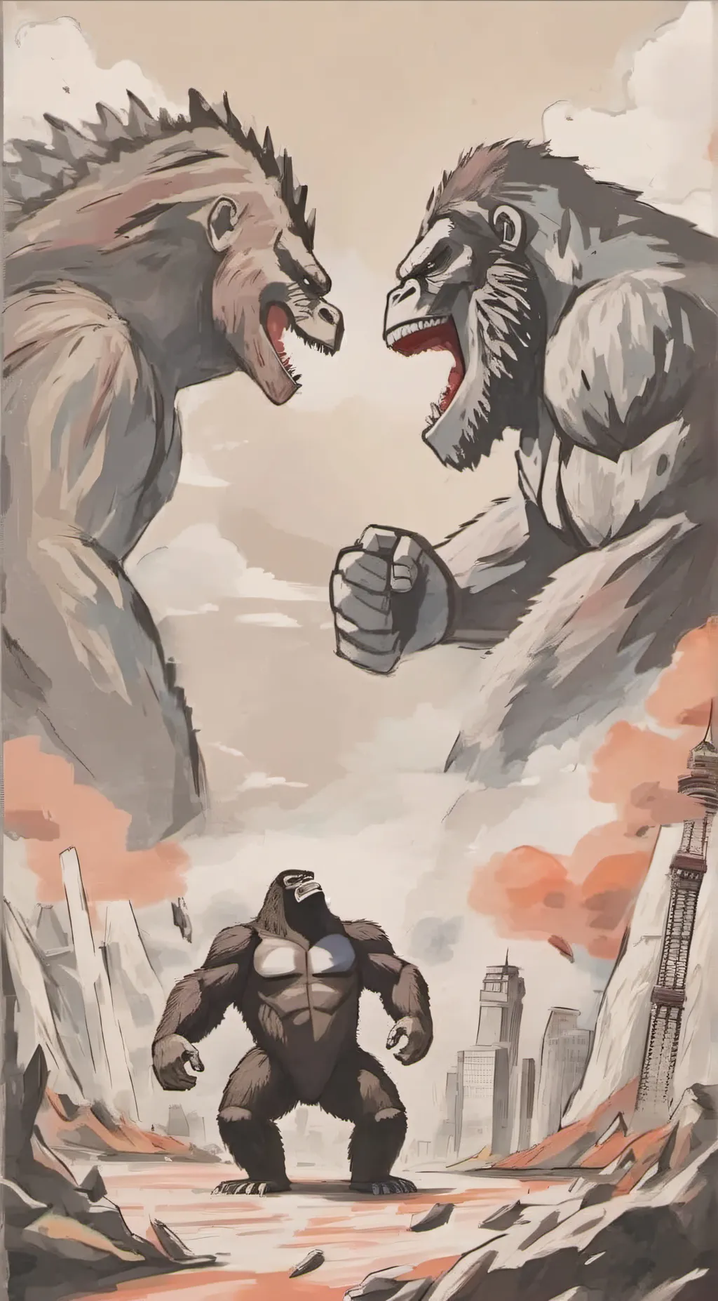 ai character: triangle vs monkey background