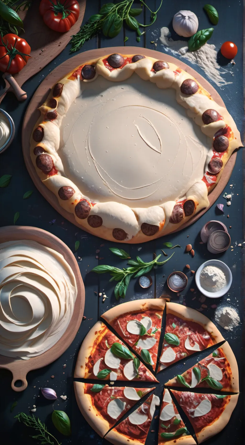 ai character: Pizza dough background