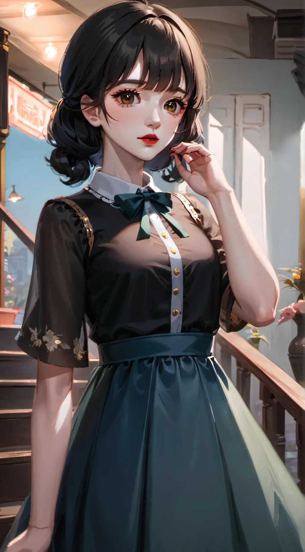 ai character: rose background