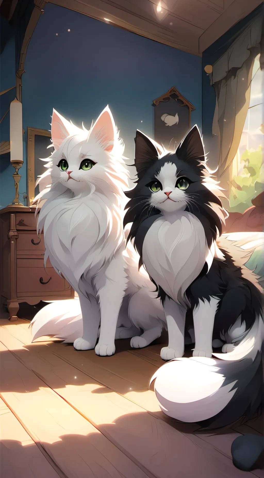 ai character: Winter and Oreo background