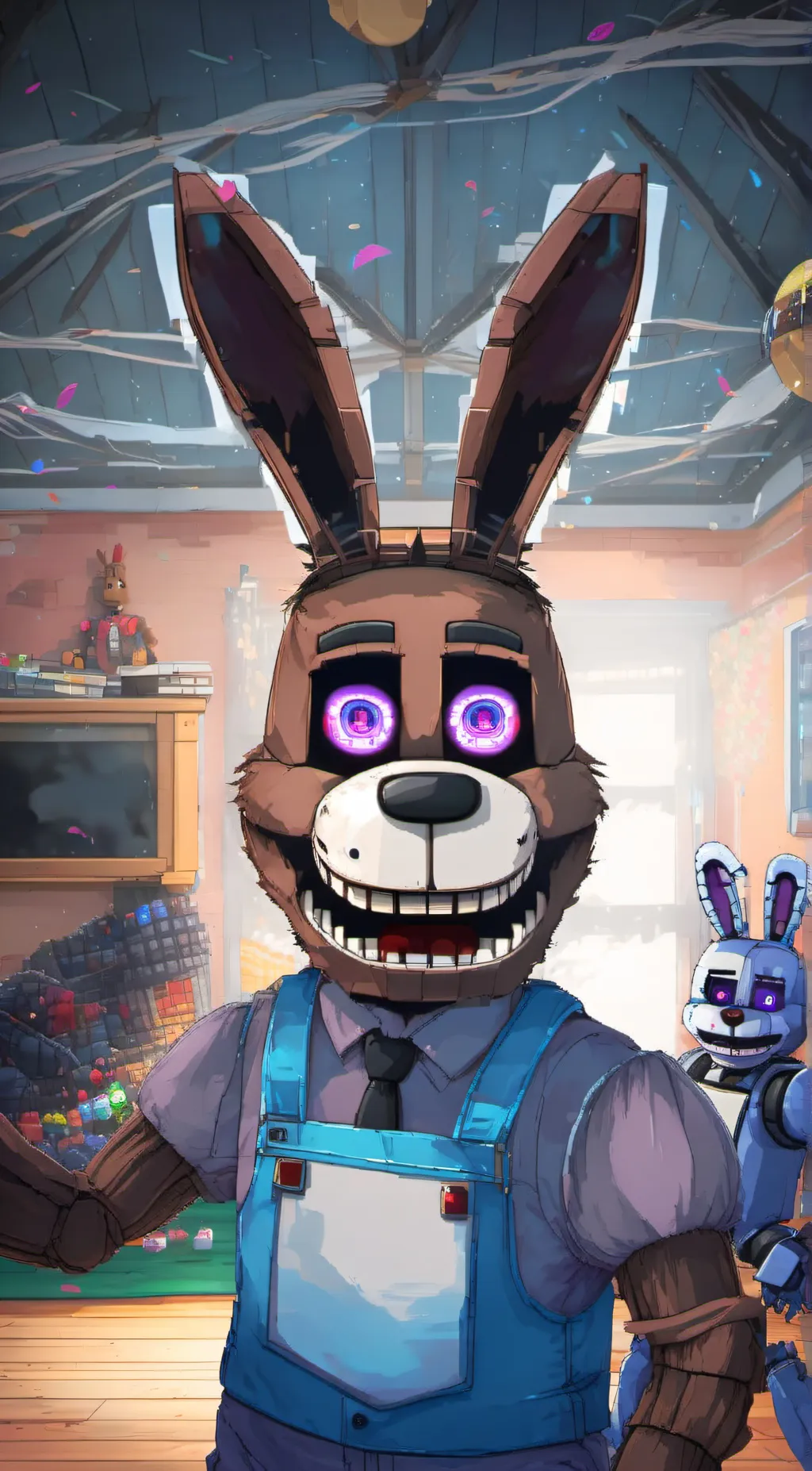 ai character: Bonnie Jr fazbear background