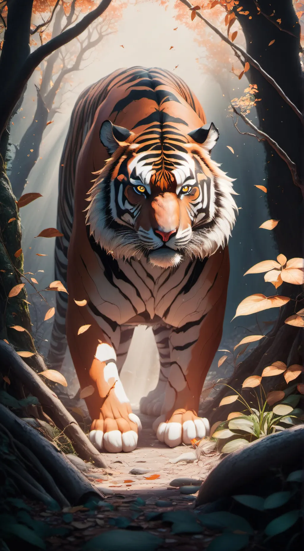 ai character: Leaf background