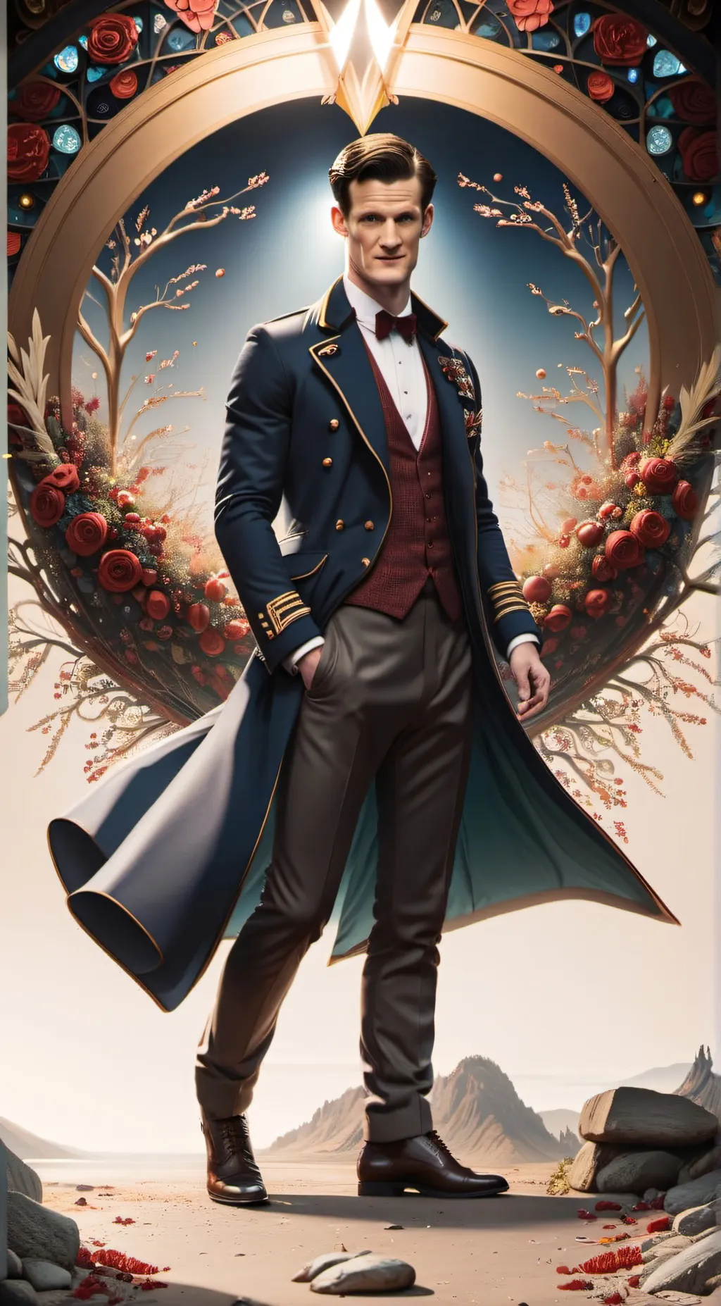 ai character: Matt smith  background