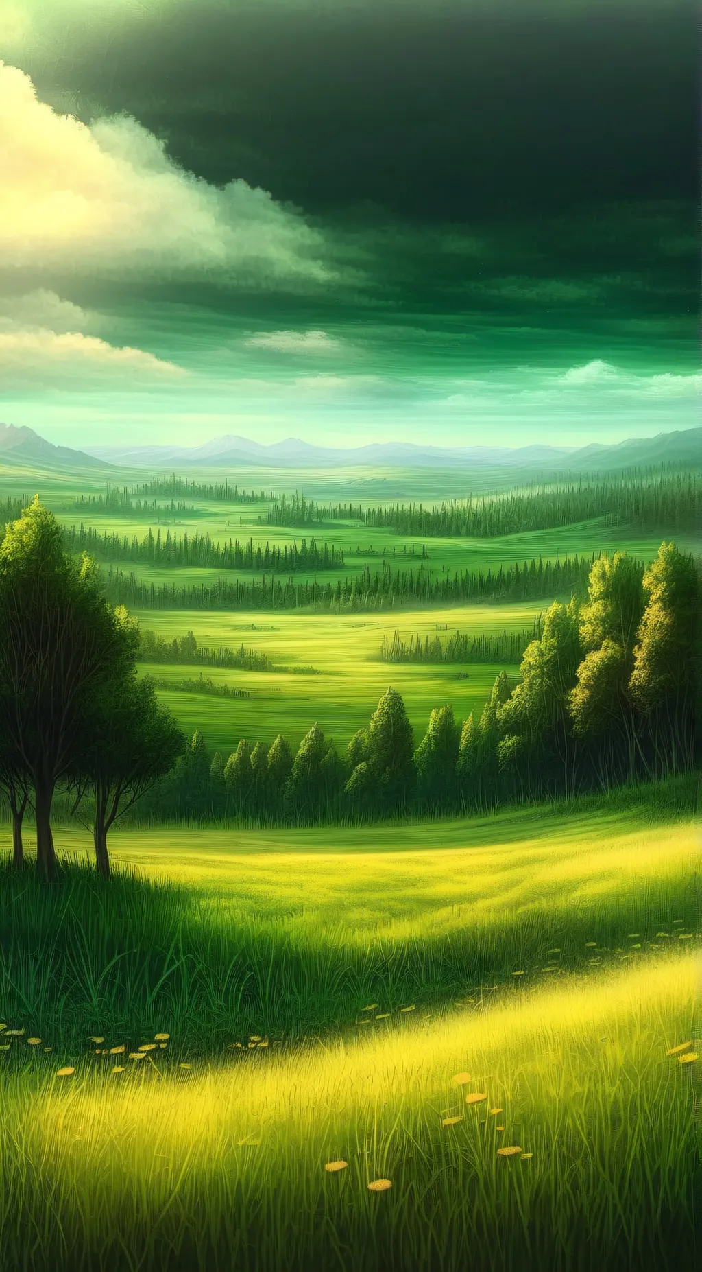 ai character: Grass background