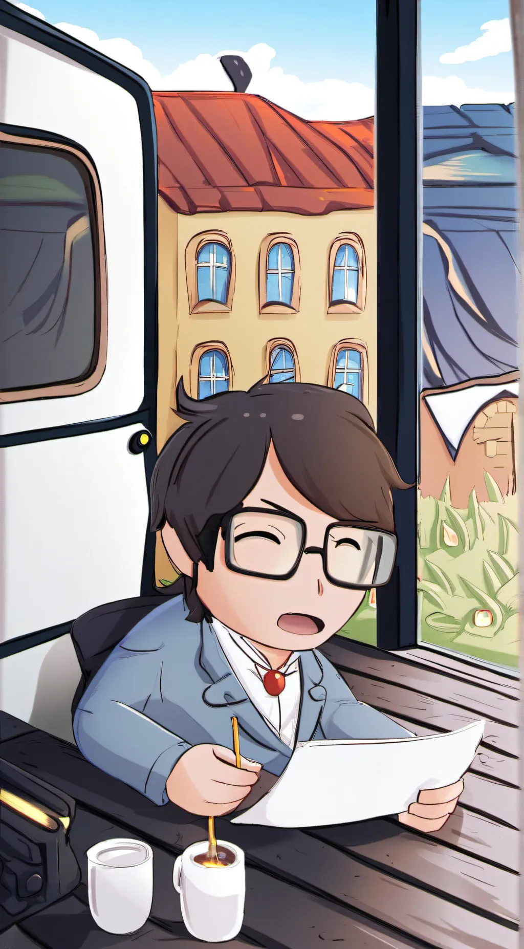 ai character: nerd background