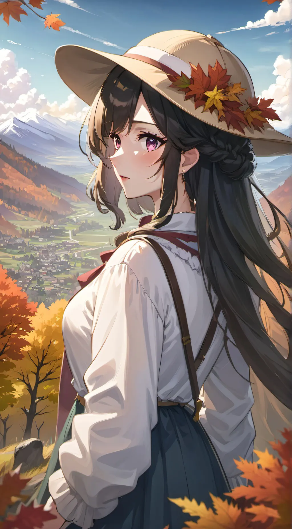 ai character: Autumn background