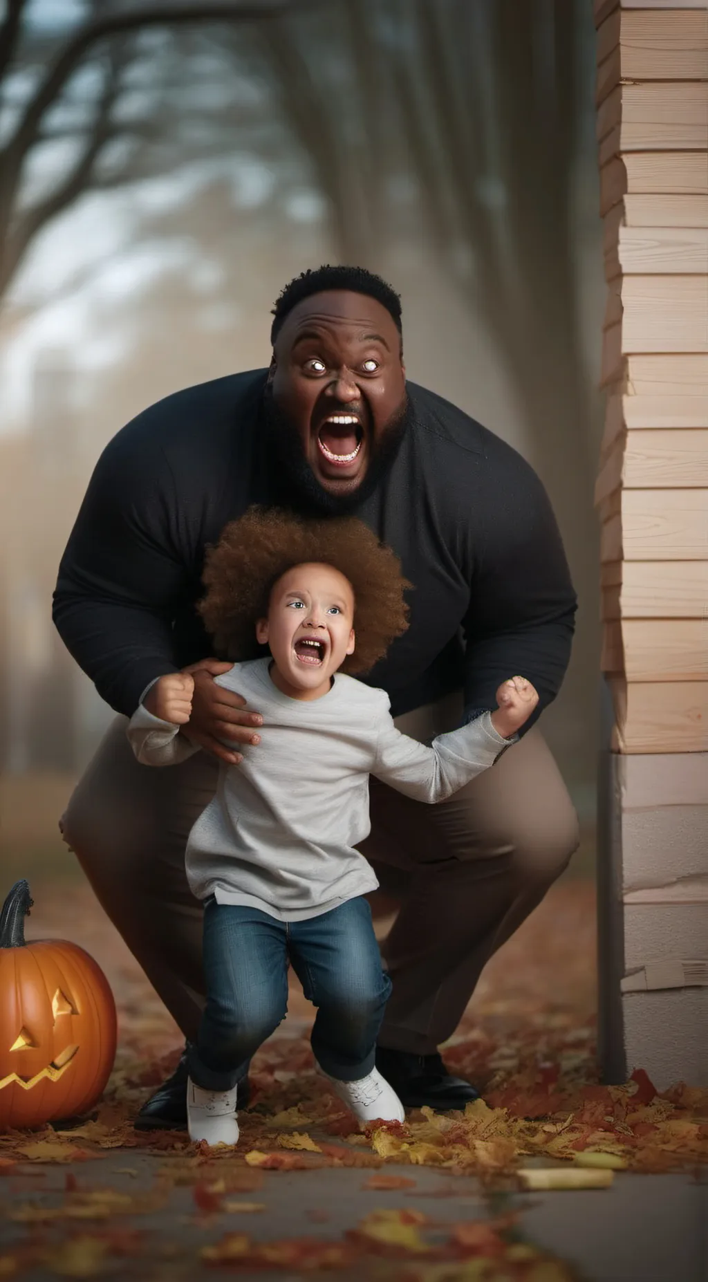 ai character: FAT BLACK IS HAPPY background