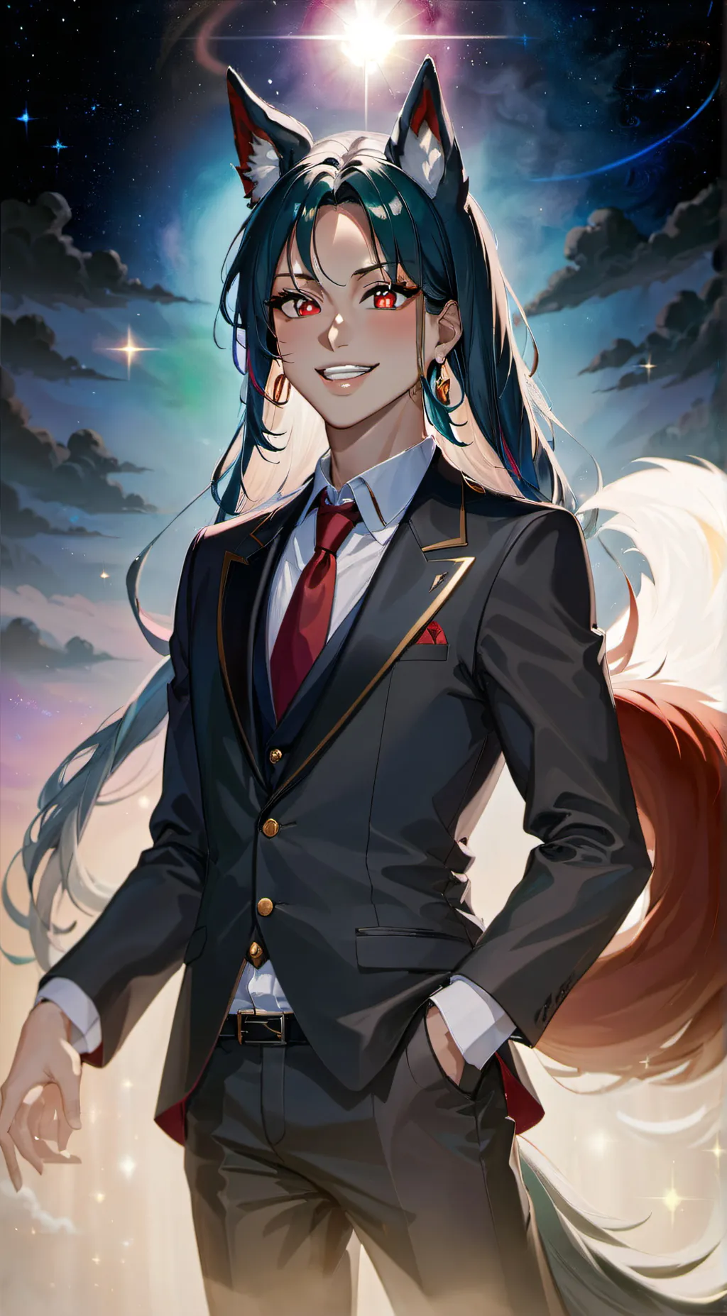 ai character: Galaxy moonlight  background