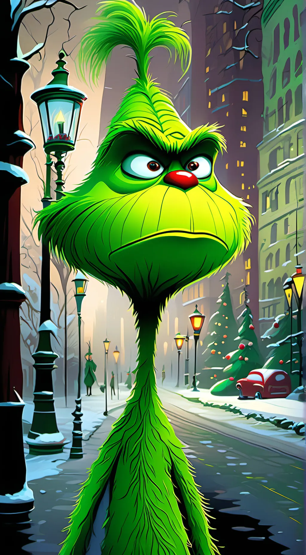 ai character: Grinch background