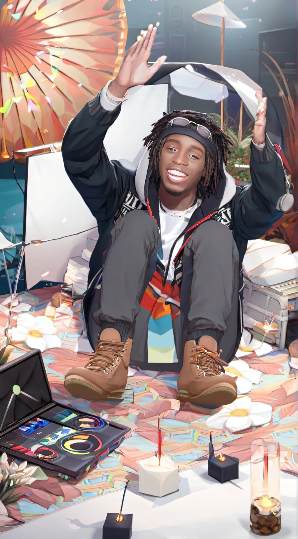 ai character: Kai cent idk 💀 background