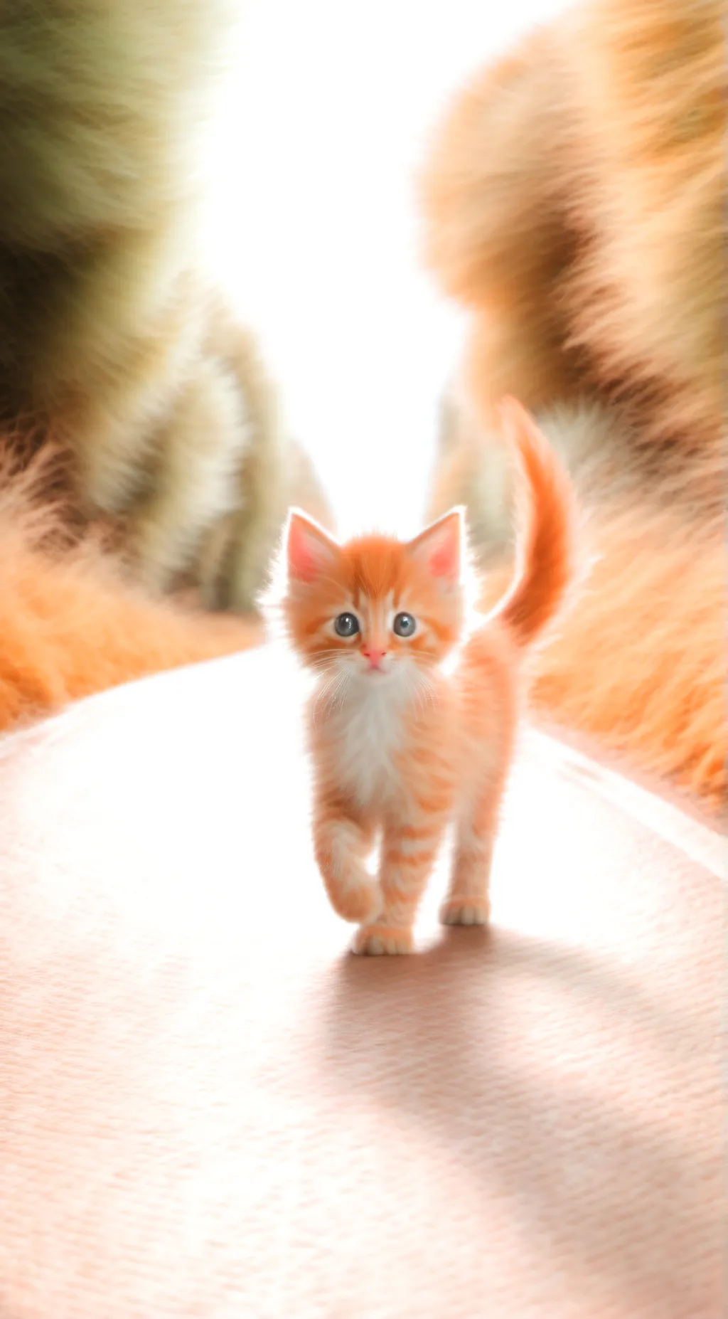 ai character: cute orange kitten background