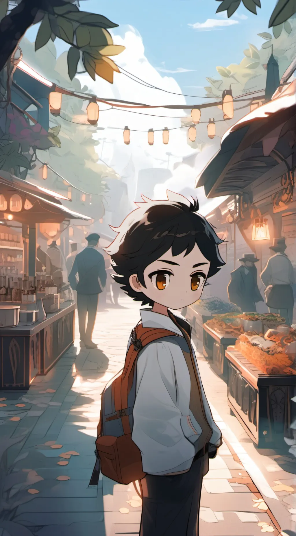 ai character: boyirl background