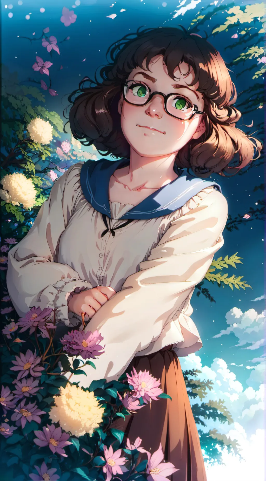 ai character: Emerald background