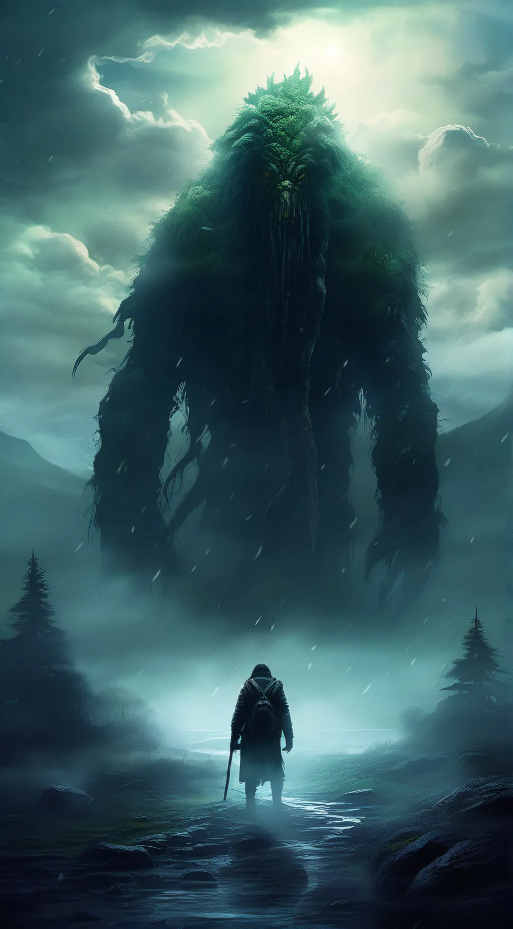 ai character: Green monster background