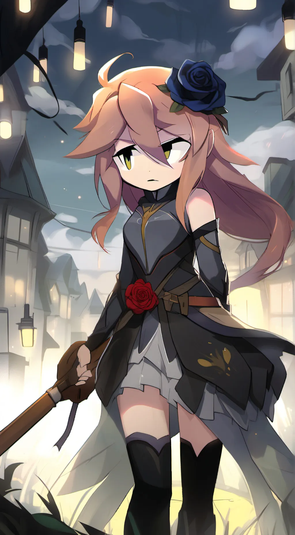 ai character: Rusty rose  background