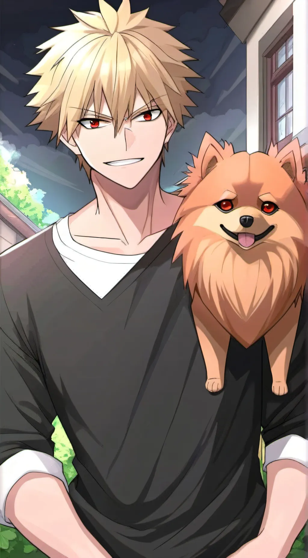 ai character: Katsuki Bakugo background